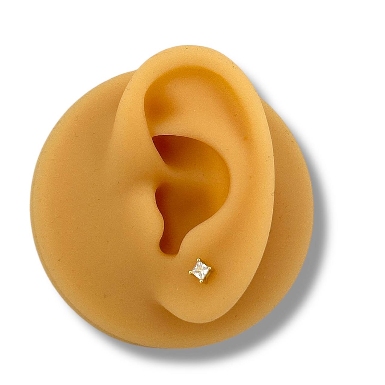 Square-Cut Stud gold Earrings – Gold Plated & Hypoallergenic