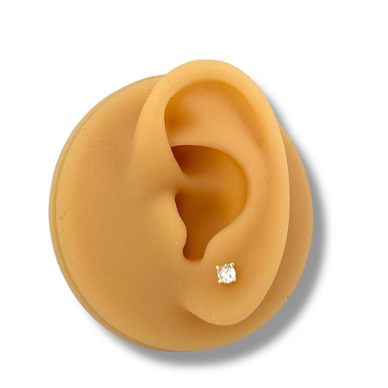 Round-Cut Stud Earrings – Gold Plated & Hypoallergenic