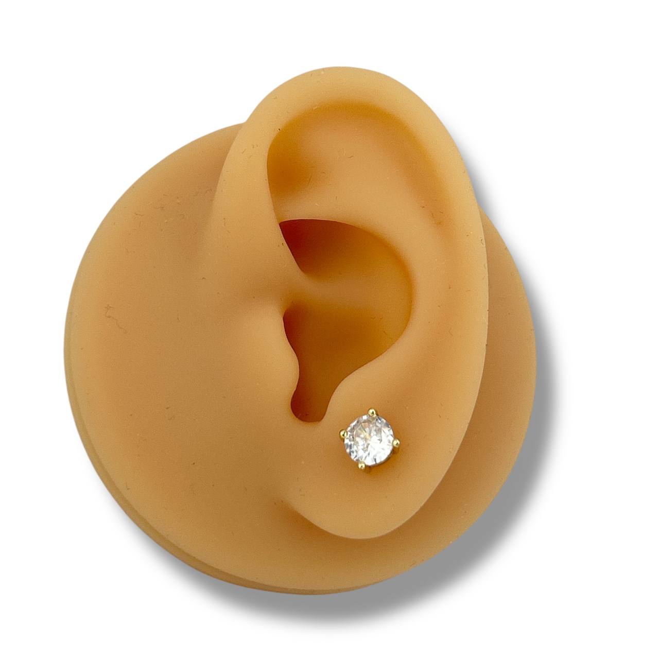 Round-Cut Stud Earrings – Gold Plated & Hypoallergenic