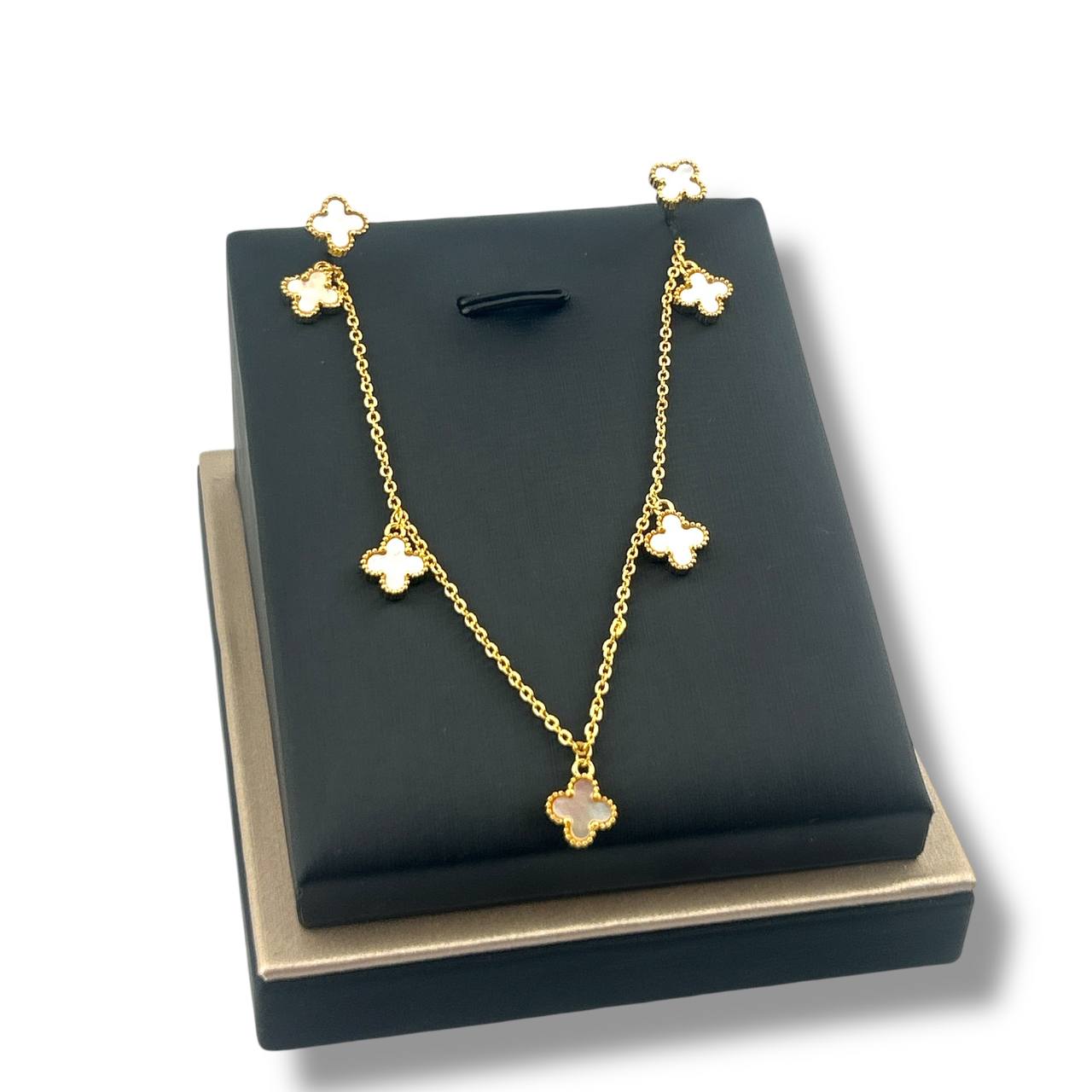 VANCLEEF Necklace & Earrings Set – 18K Gold-Plated Elegance