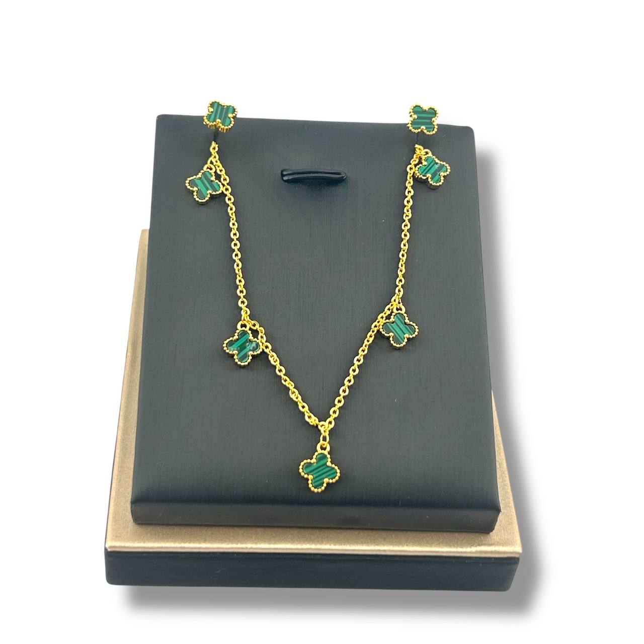 VANCLEEF Necklace & Earrings Set – 18K Gold-Plated Elegance
