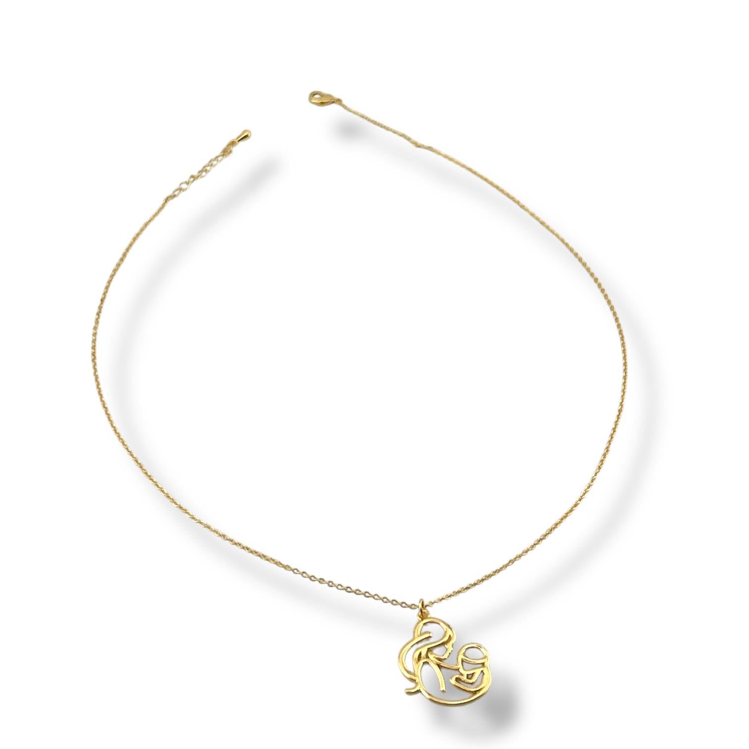 MOM & BABY Pendant Necklace – 18K Gold-Plated