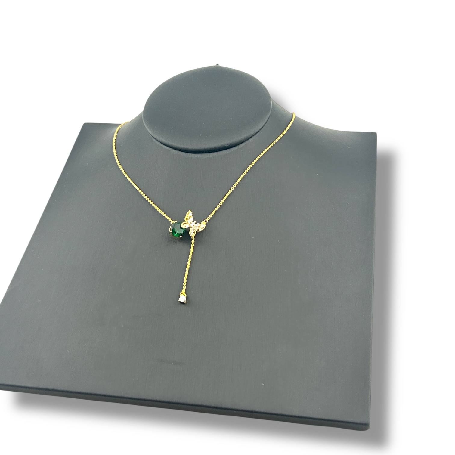 💚 Emerald Charm Drop Necklace