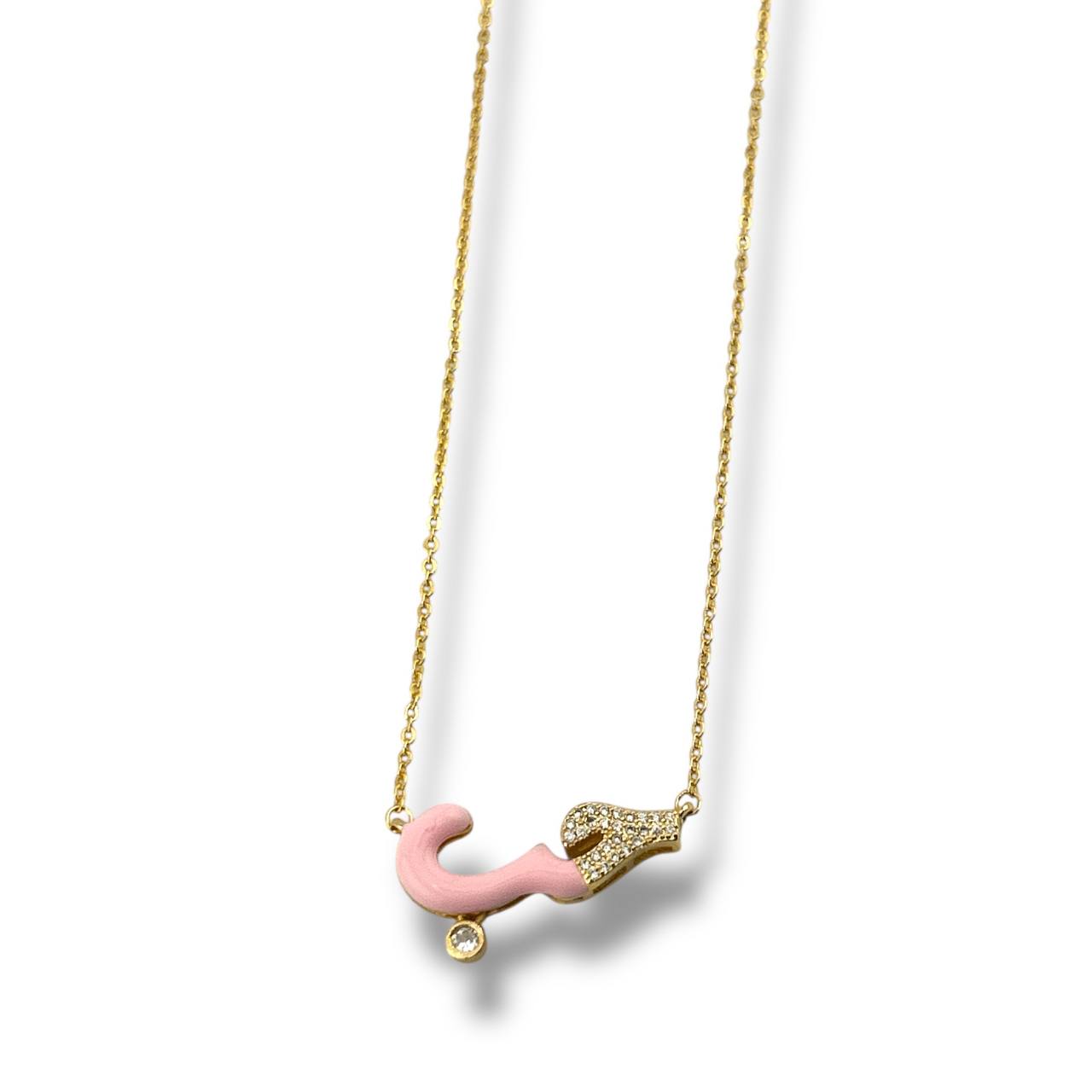 “Love” Enamel & Crystal Necklace 🤍✨