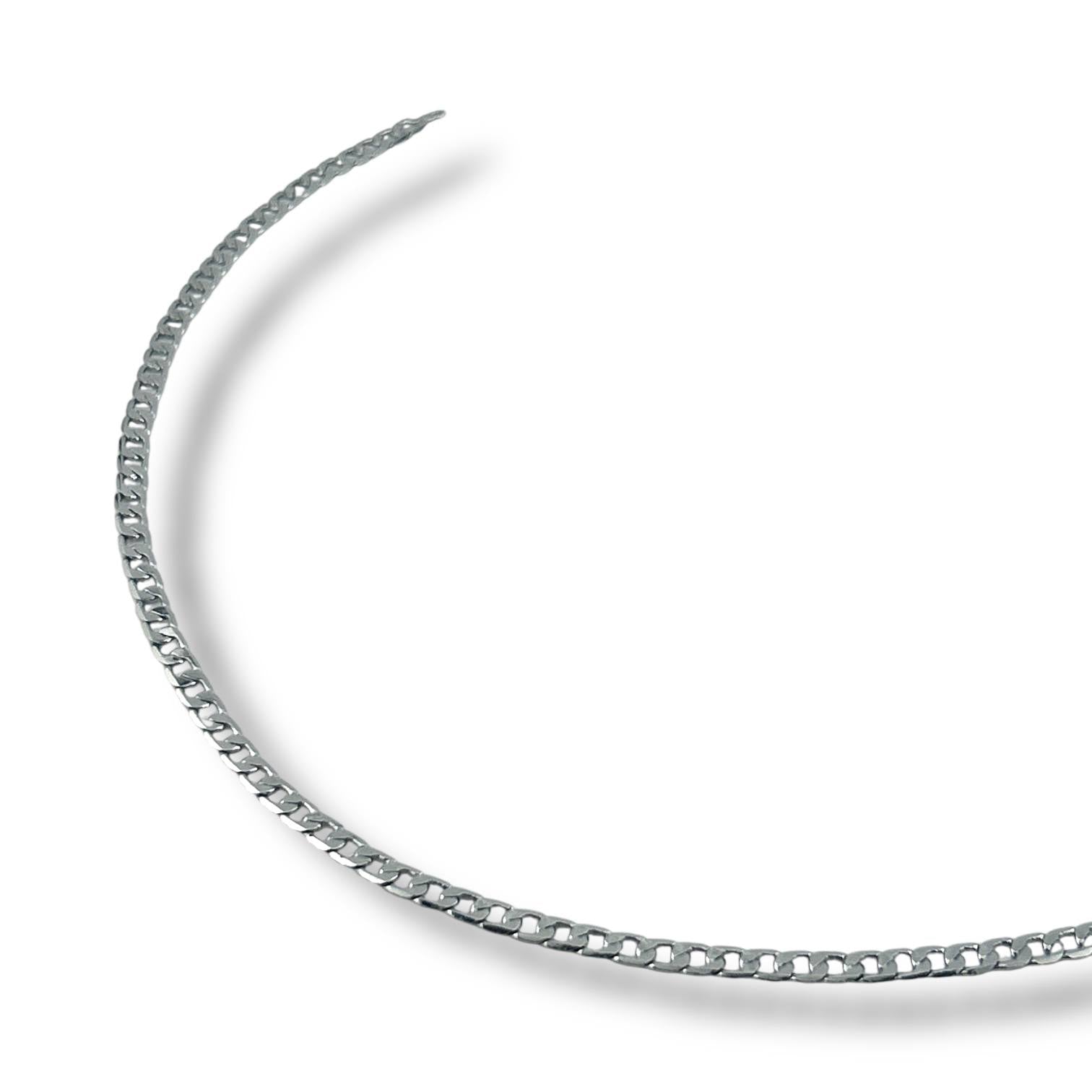 Sleek Silver Cuban Link Chain Necklace