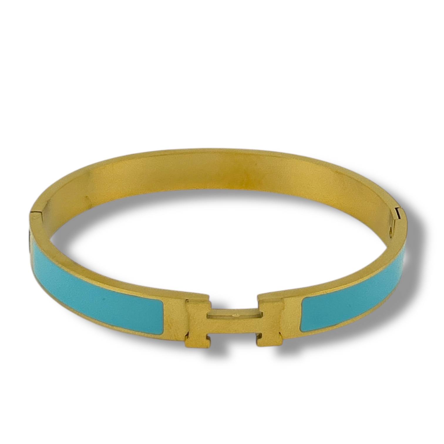 Hermes-Inspired Enamel H Bracelet – Multiple Colors ✨