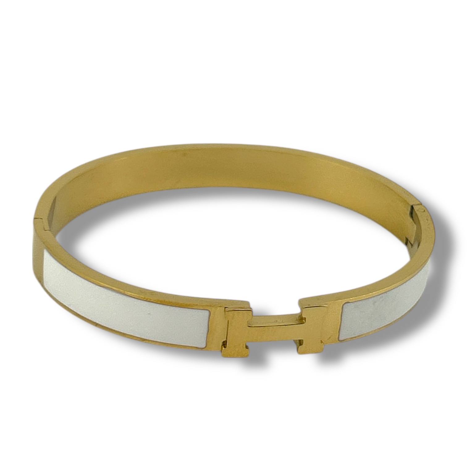 Hermes-Inspired Enamel H Bracelet – Multiple Colors ✨