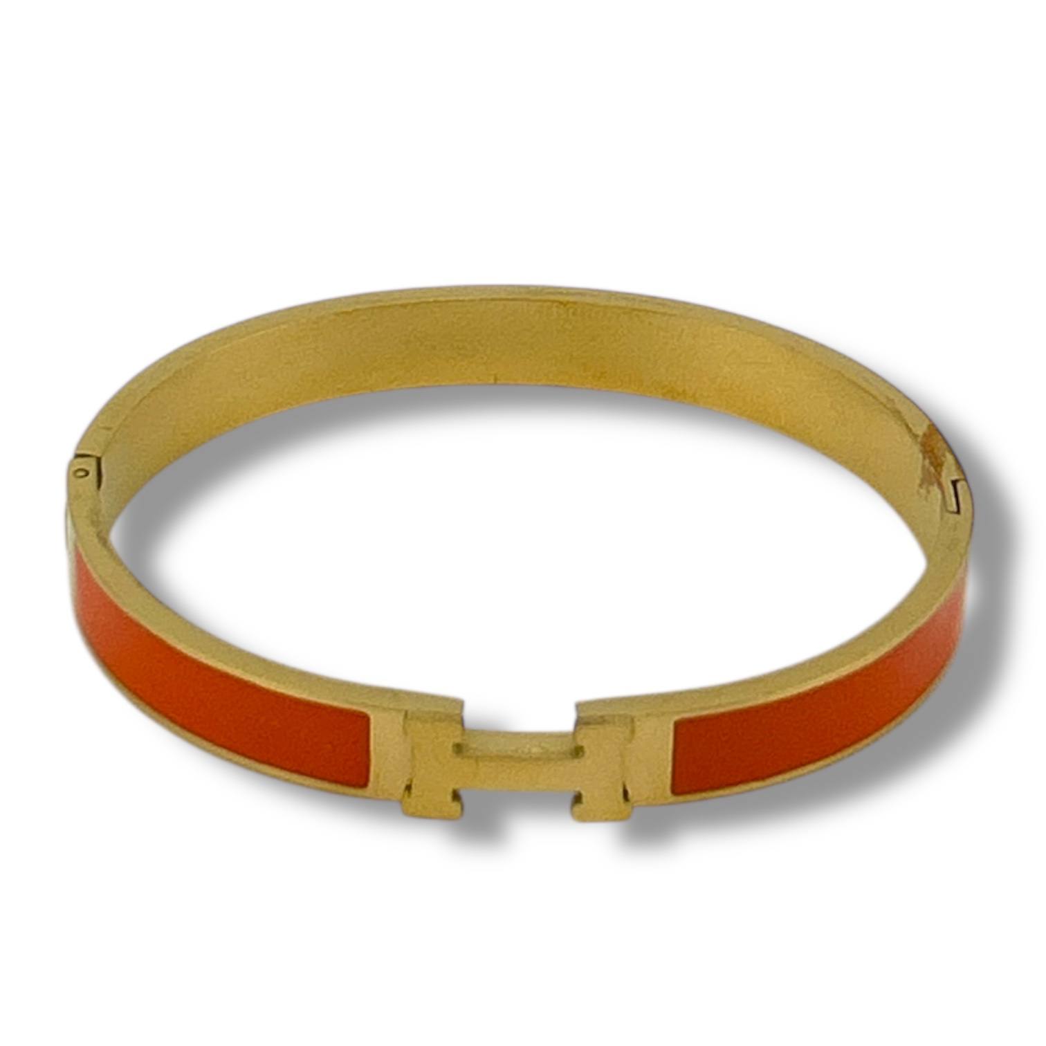 Hermes-Inspired Enamel H Bracelet – Multiple Colors ✨