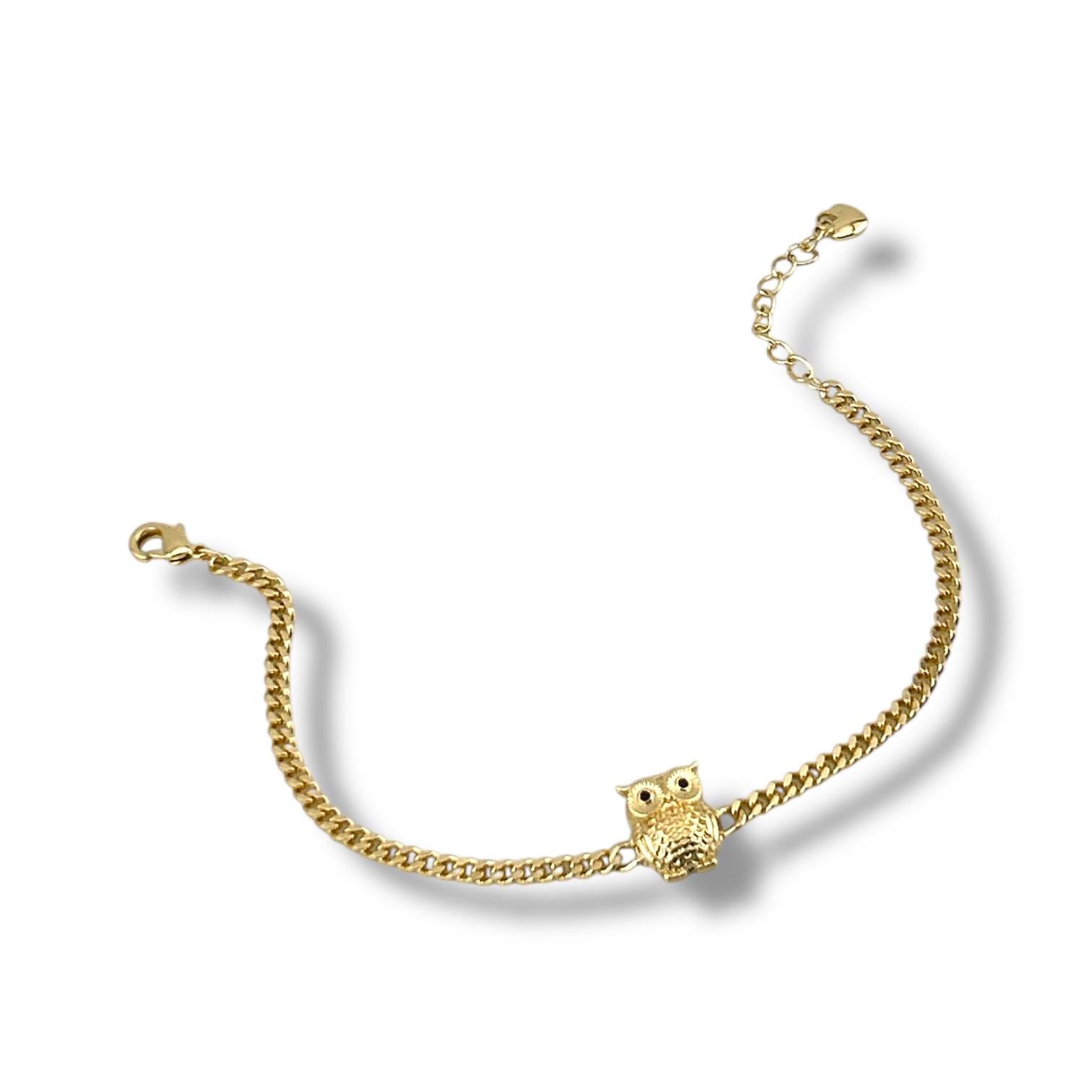Gold Owl Charm Bracelet ✨
