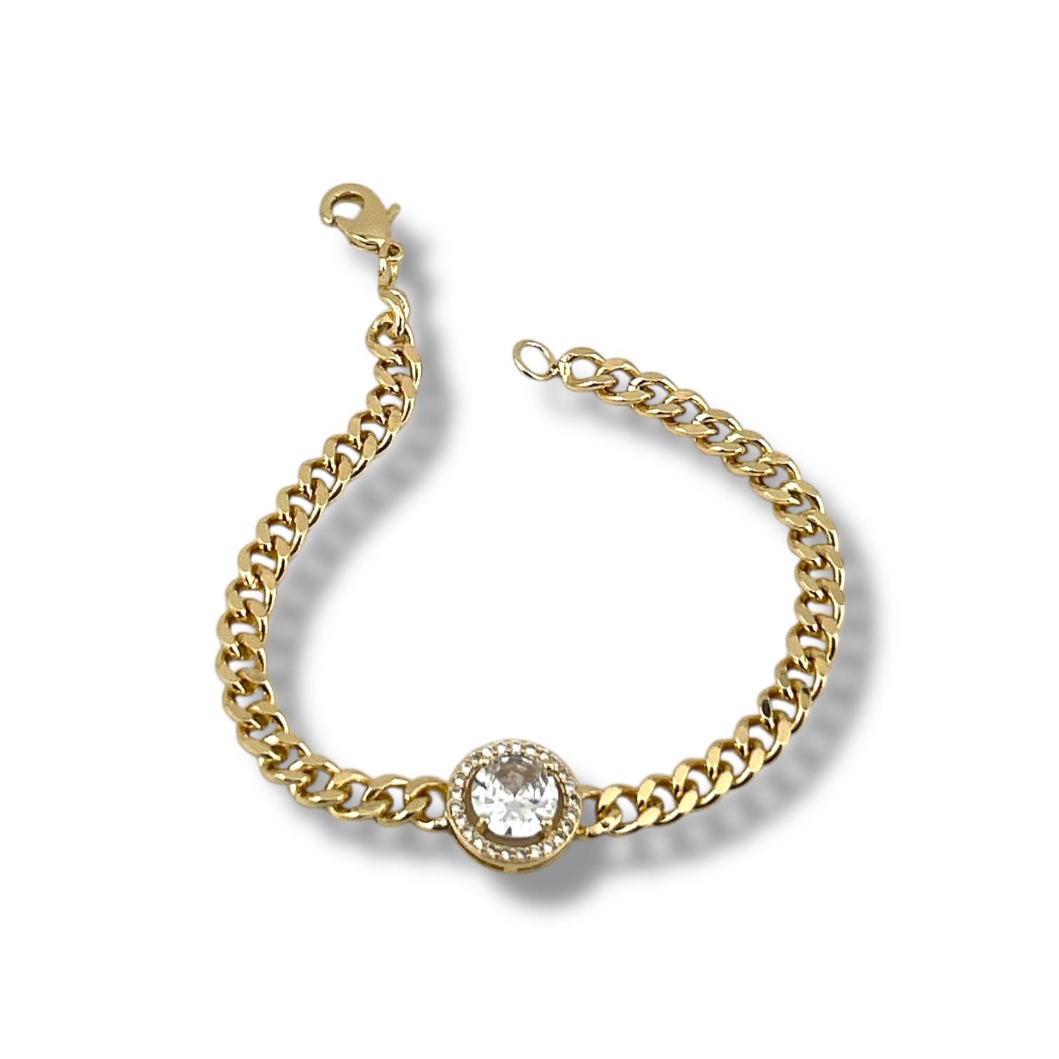 Golden Solitaire Chain Bracelet