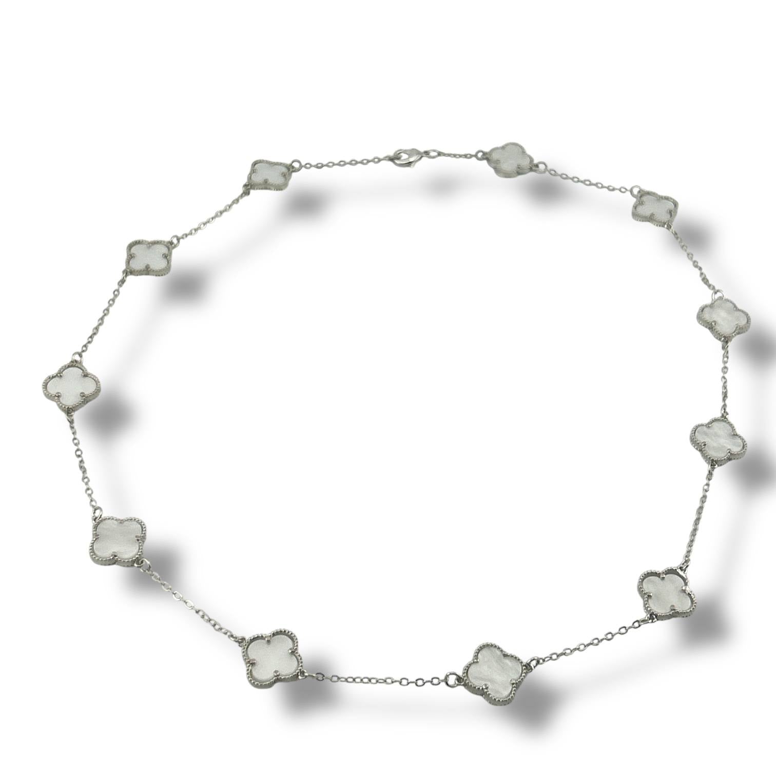 VIP Vancleef Silver Necklace – White & Black