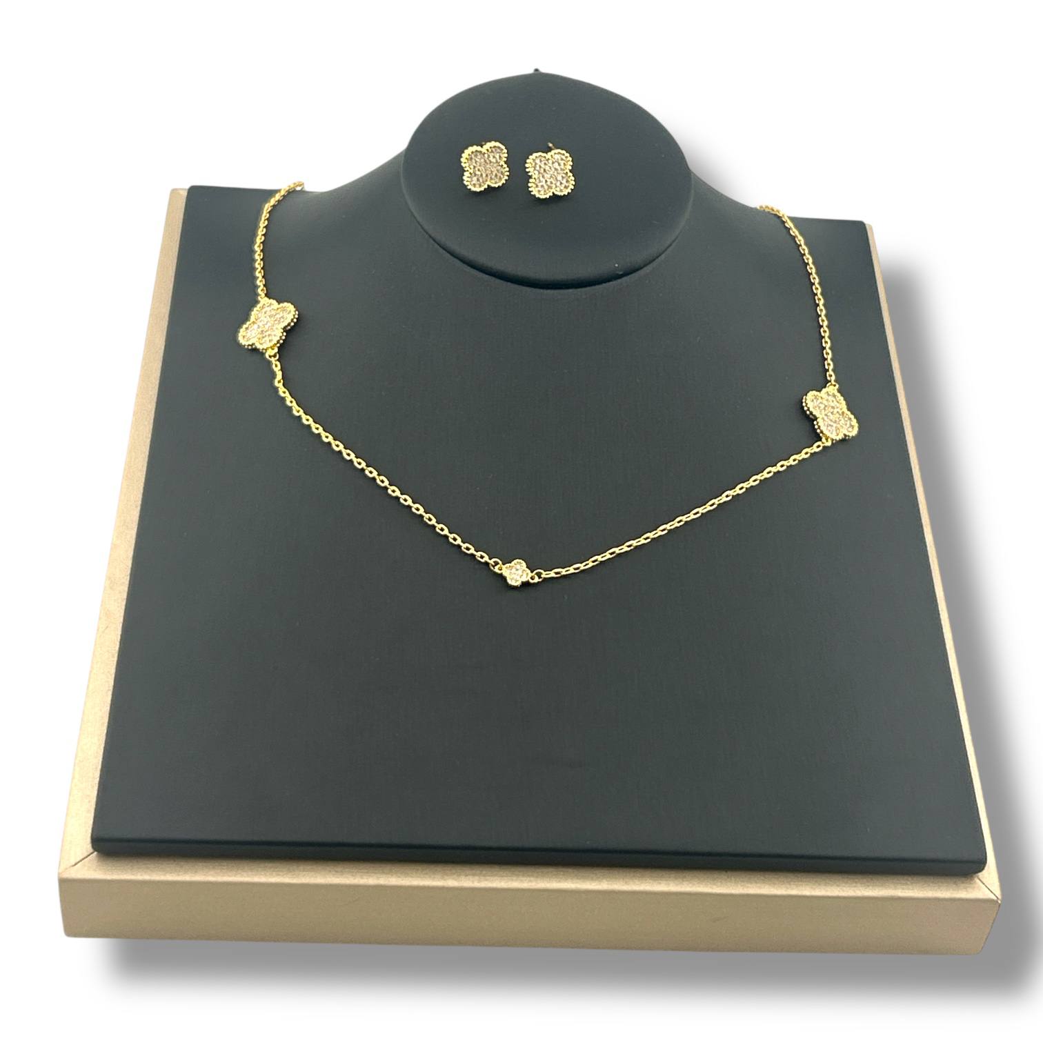 Vancleef wih stone Necklace & Earrings Set