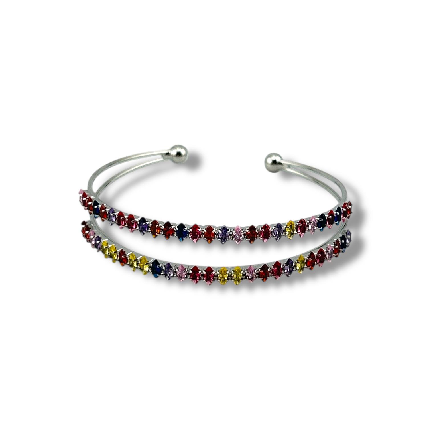 Double-Band Rainbow Gem Bracelet 🌈✨