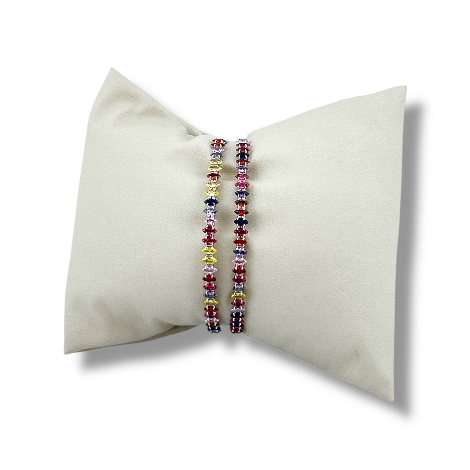 Double-Band Rainbow Gem Bracelet 🌈✨