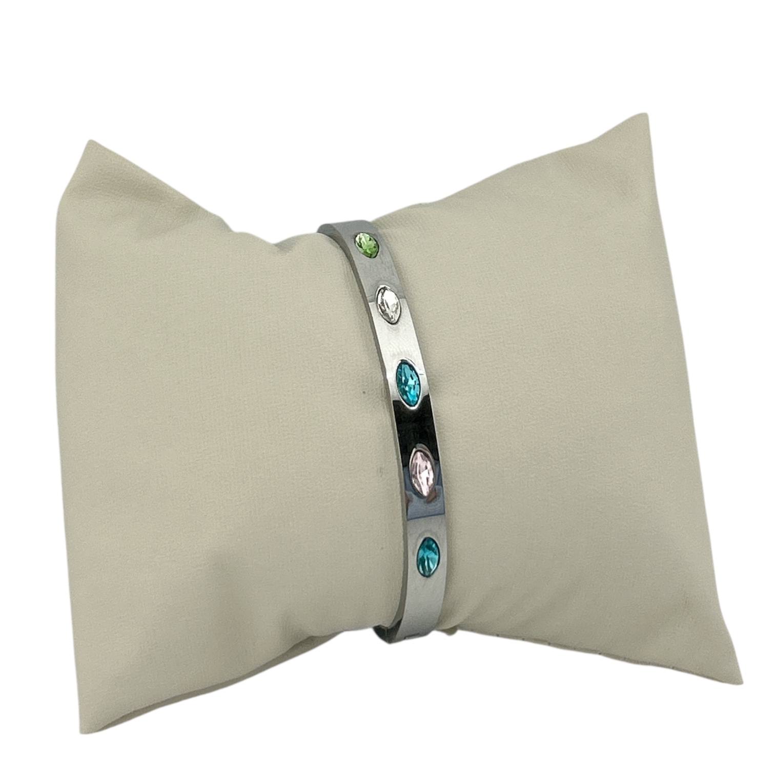 Silver Rainbow Gem Bangle 🌈💎✨