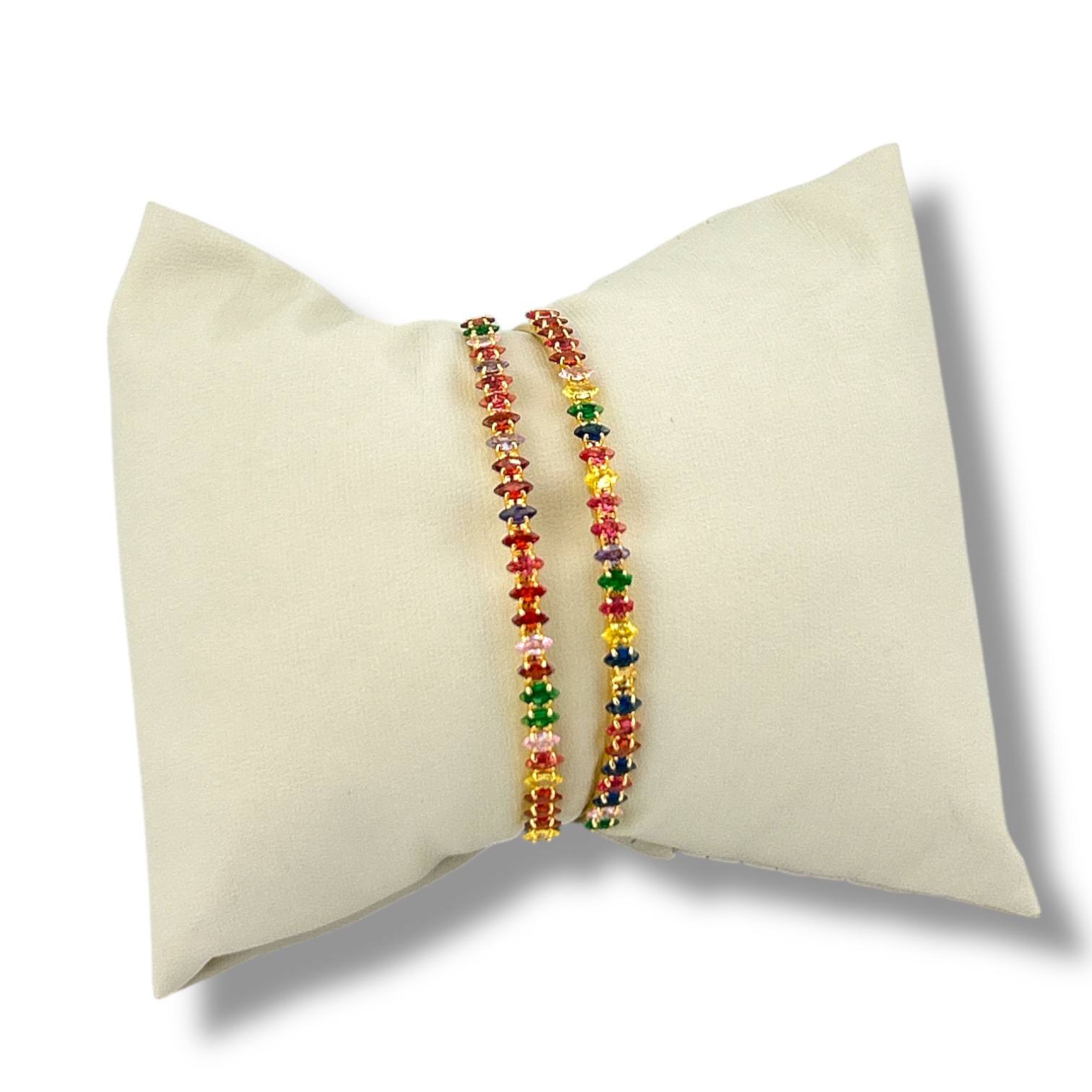 Double-Band Rainbow Gem Bracelet 🌈✨