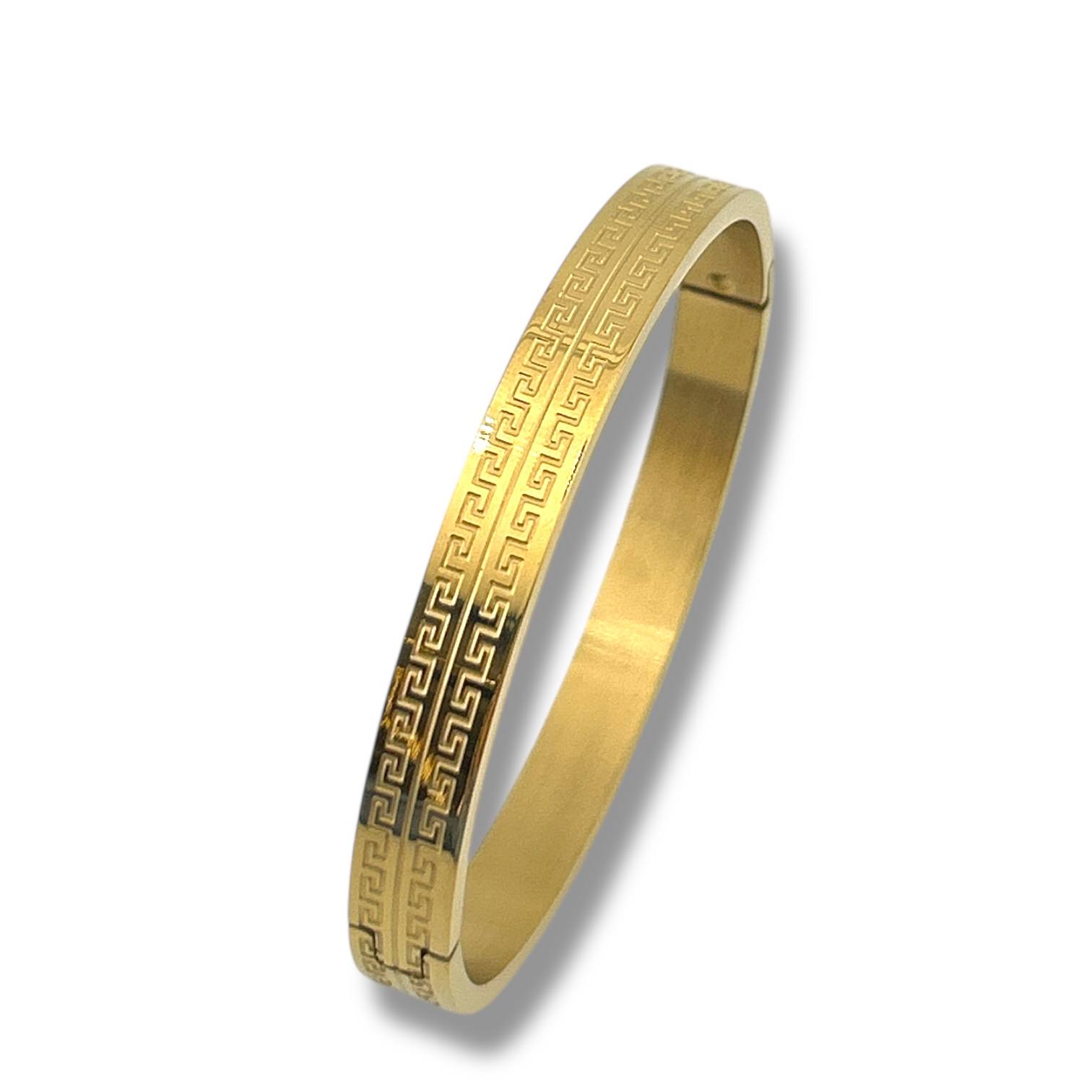 Gold Greek Key Bangle