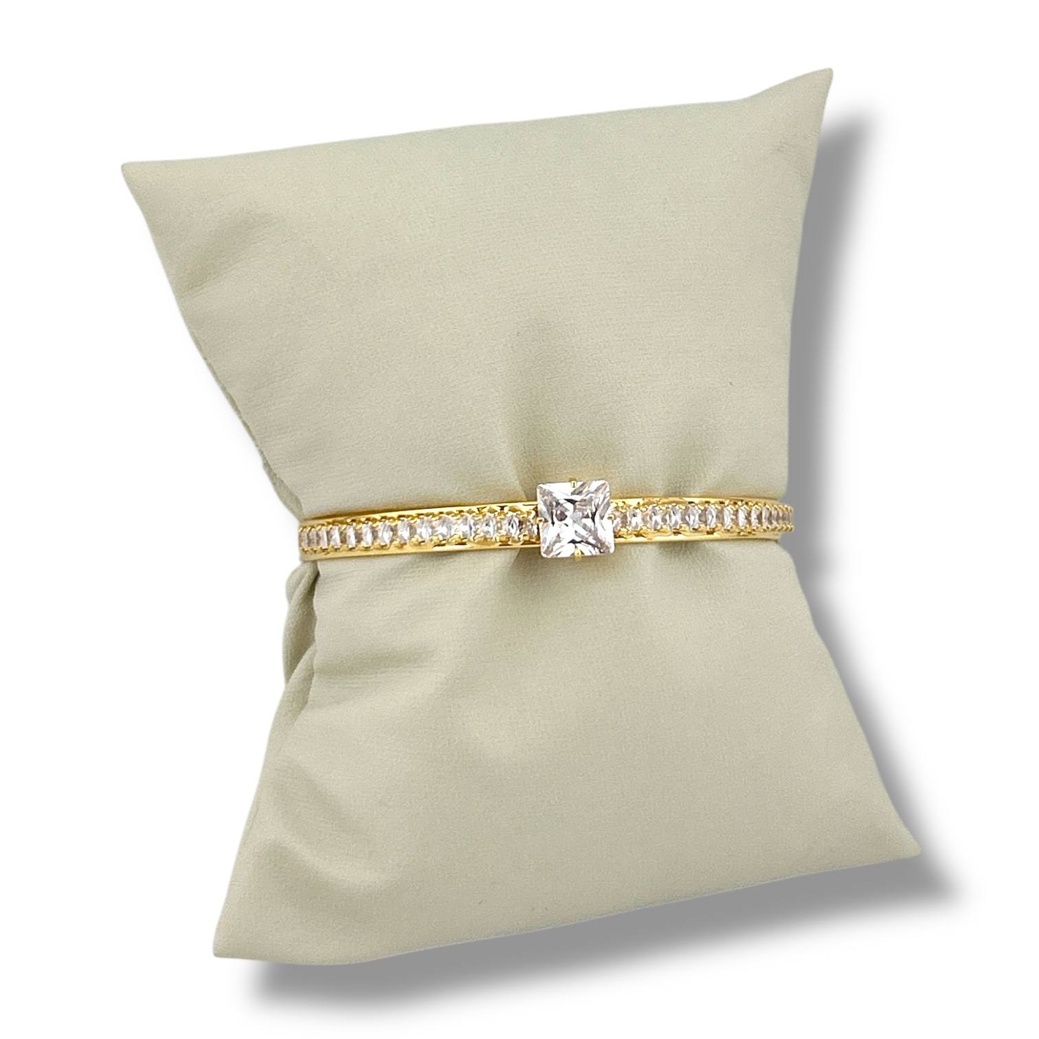 Princess-Cut Solitaire Crystal Bracelet