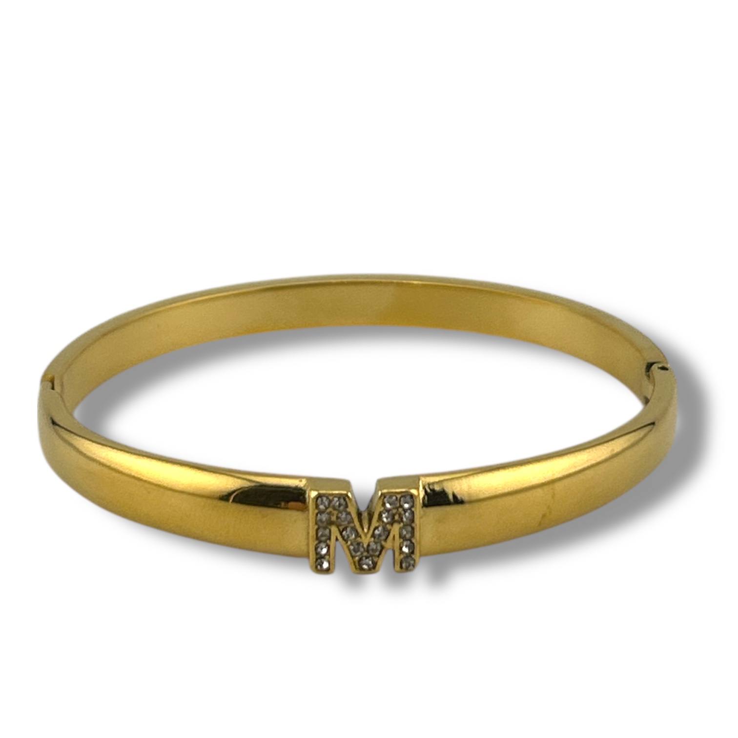 Golden Initial “M” Bangle