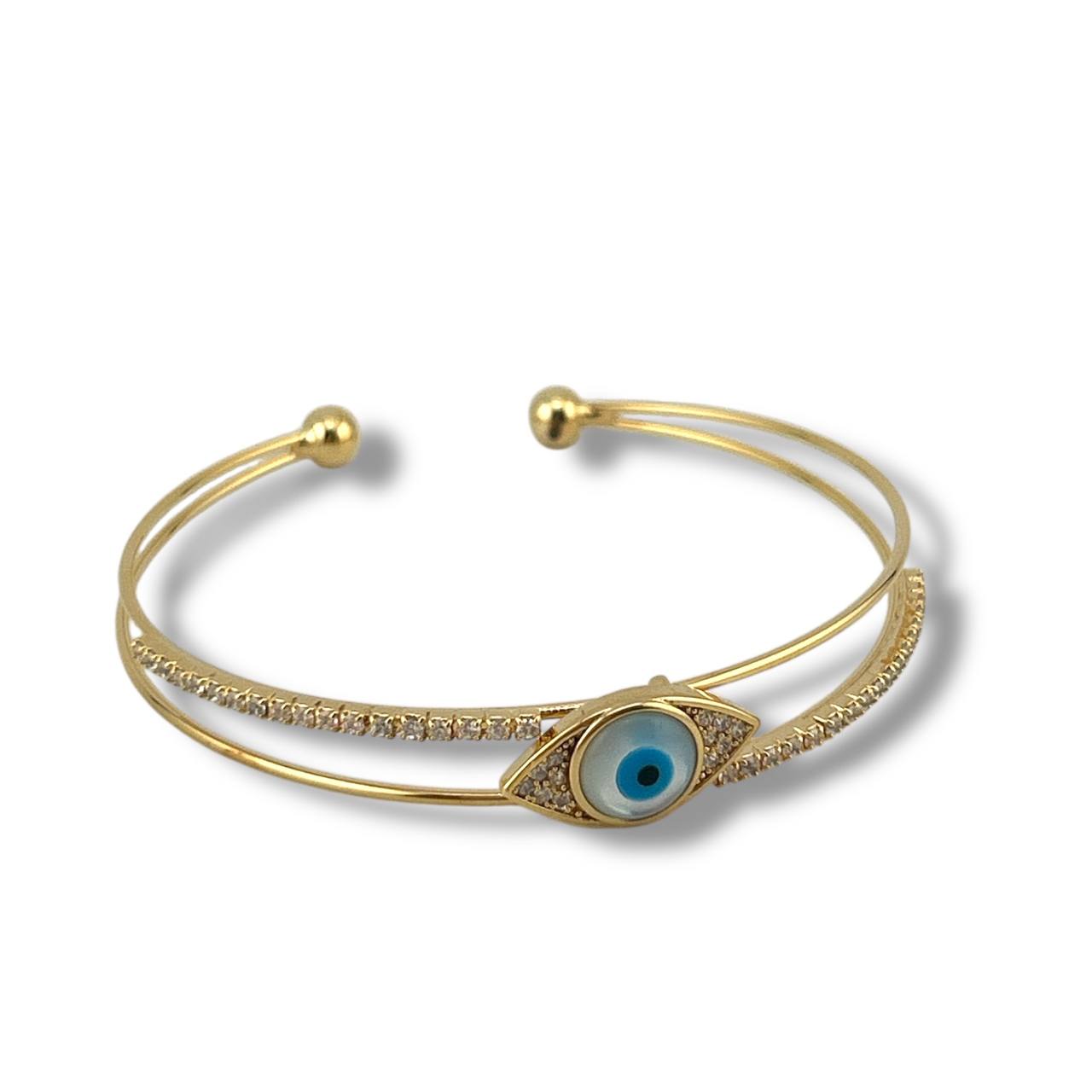 Evil Eye Double-Band Bangle