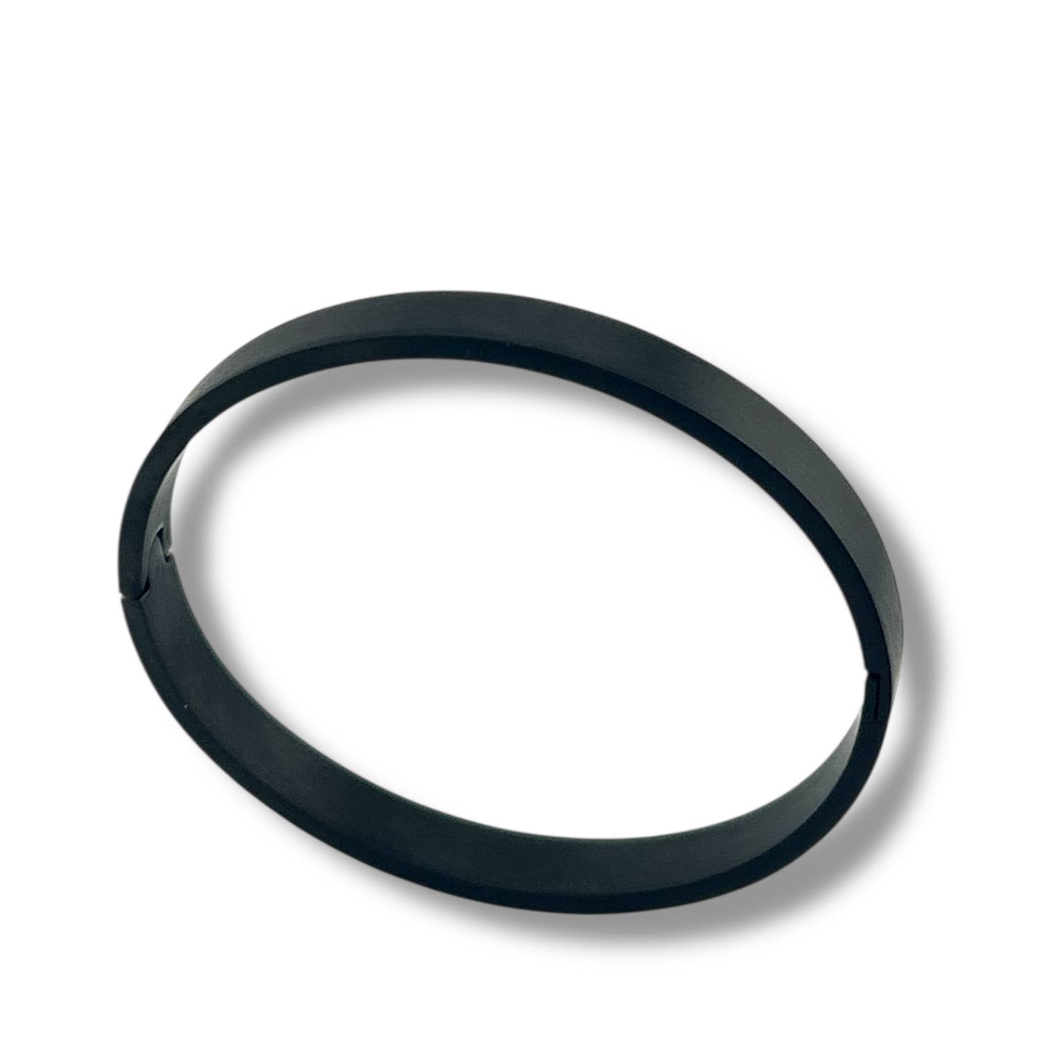 Matte Black Minimalist Bangle – Unisex Modern Bracelet