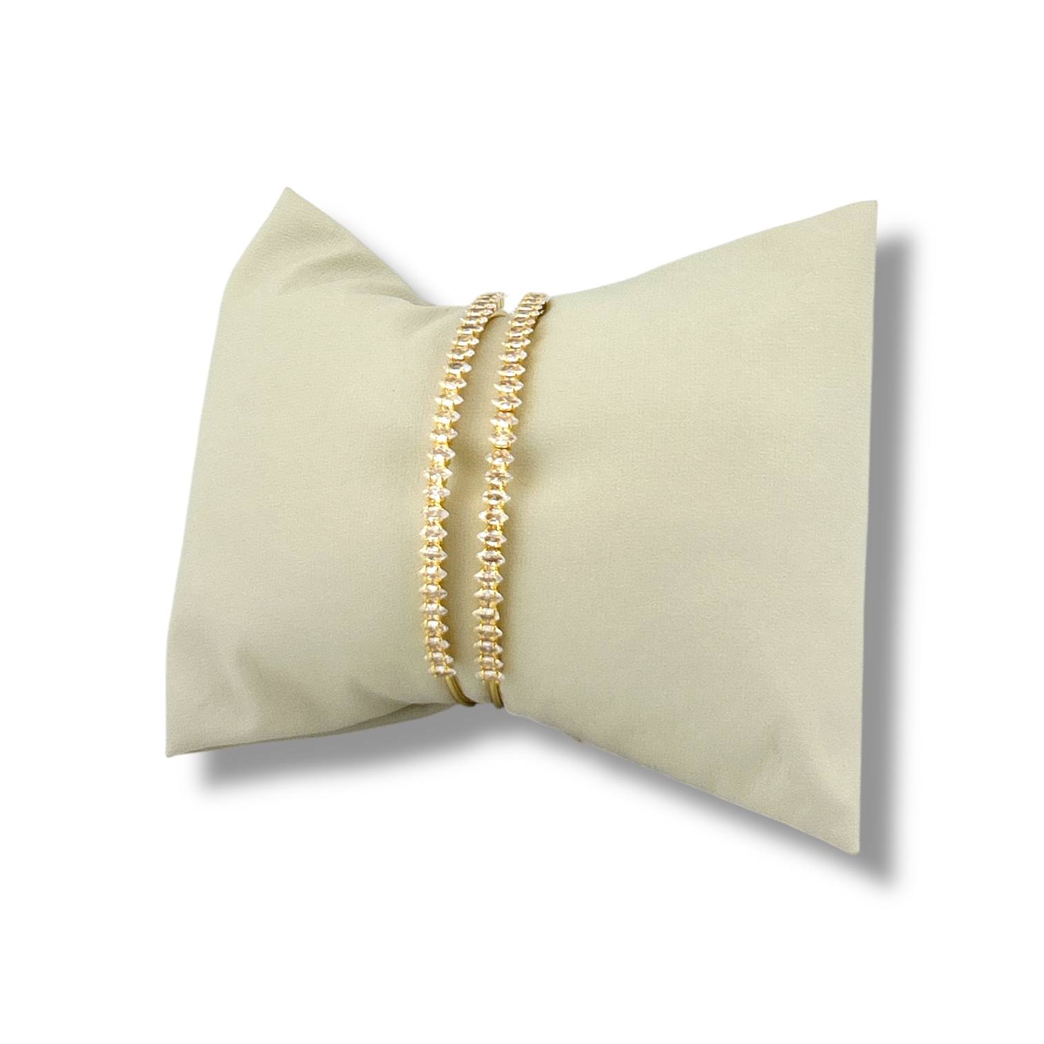 Double Row Crystal Gold Cuff – Elegant Open Bangle
