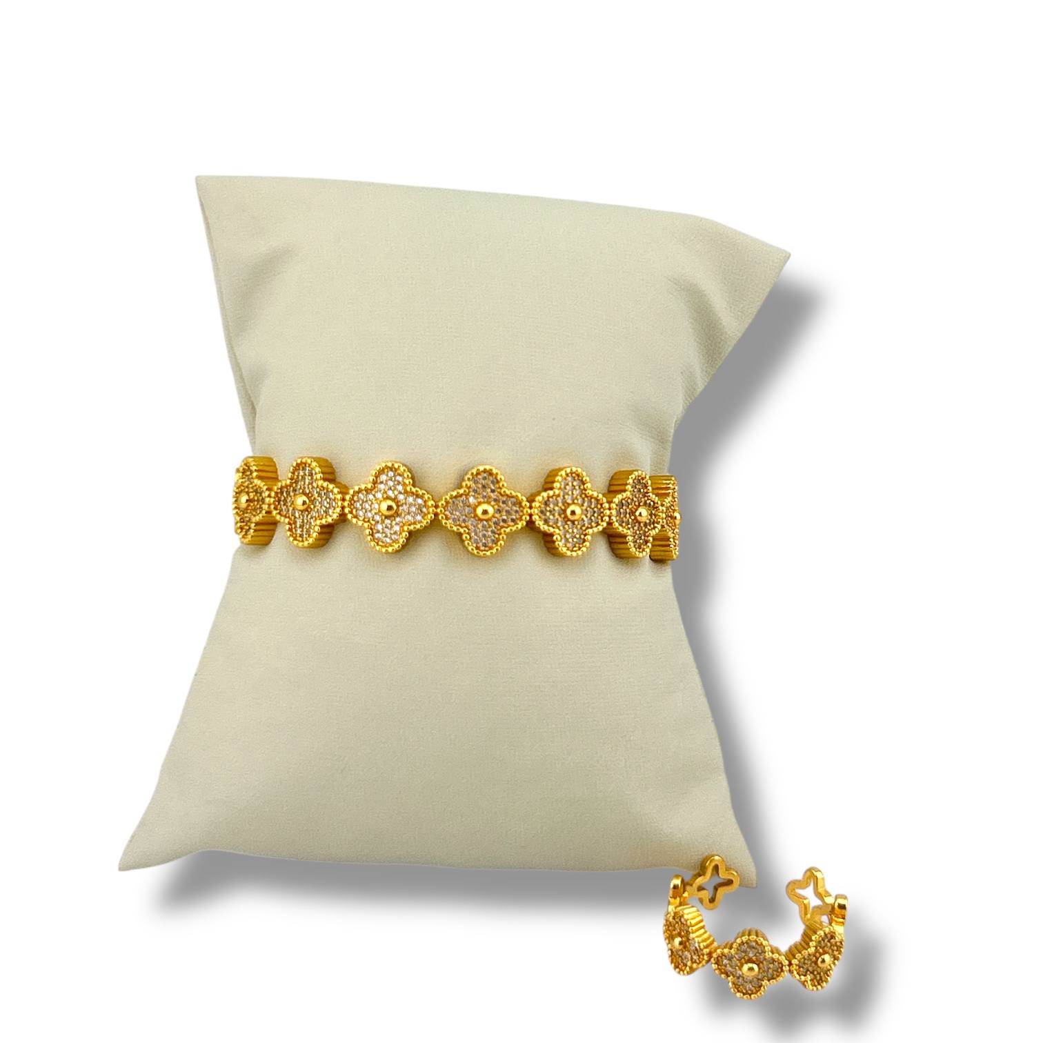Golden Bloom Luxe Set (Bracelet & Ring)