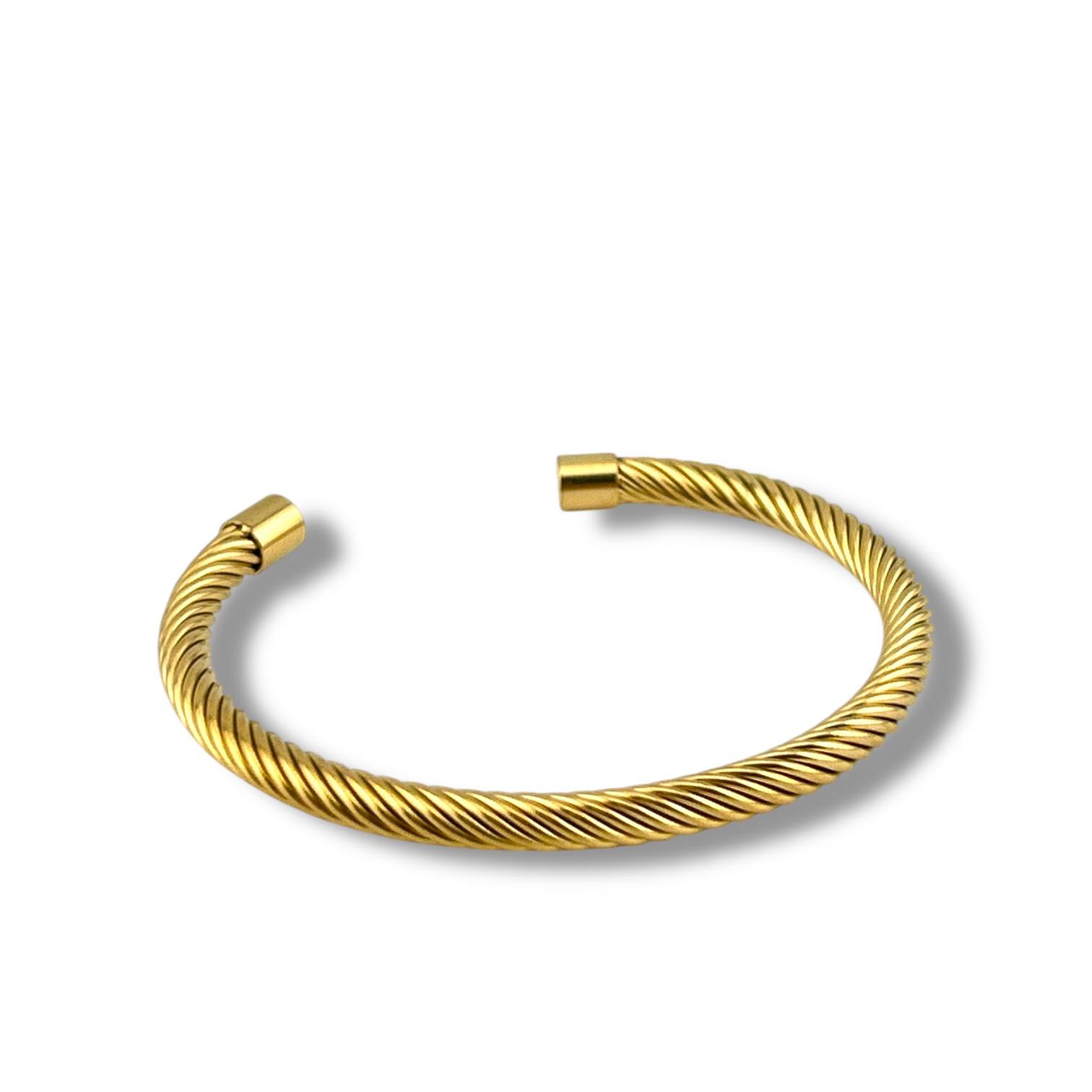 Golden Cable Twist Bangle