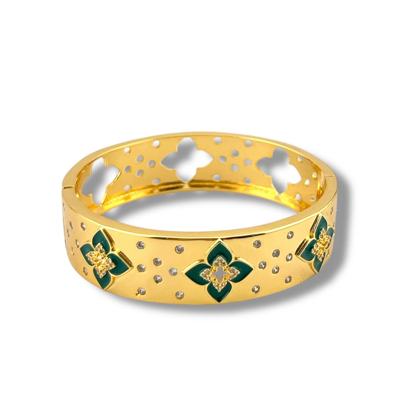 Floral Elegance Bangle – Gold Variants