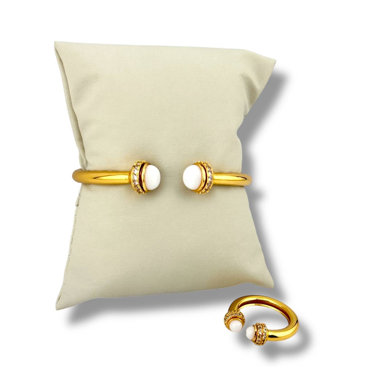 Gemstone Elegance Bangle & Ring Set