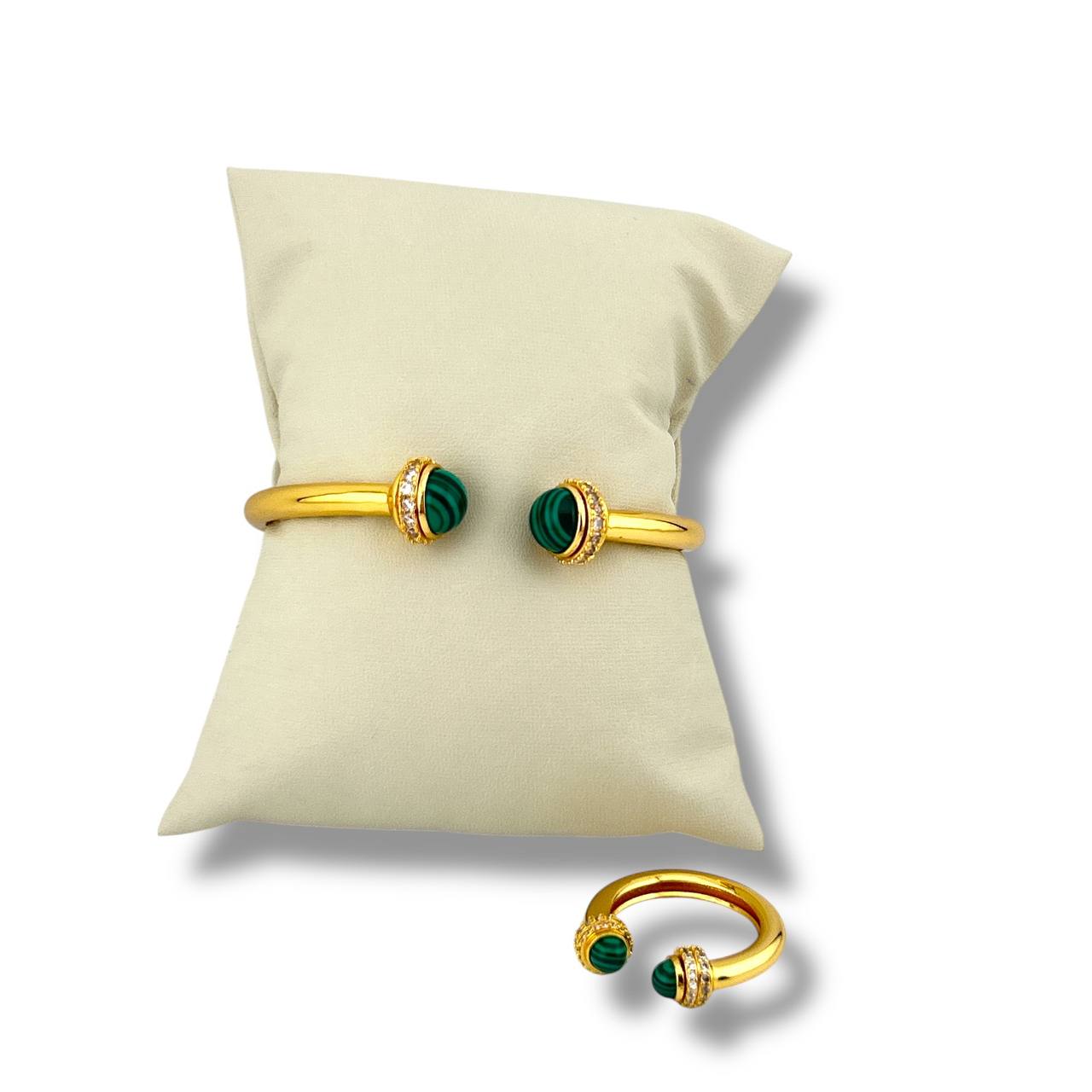 Gemstone Elegance Bangle & Ring Set