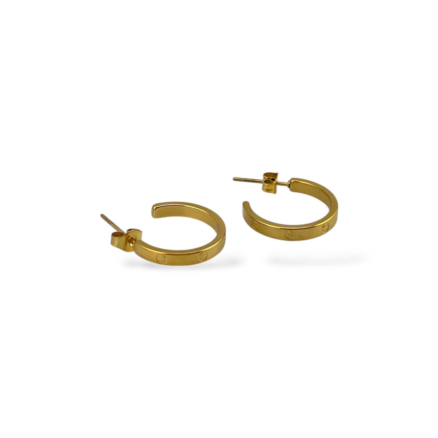 Classic Love-Inspired Gold Hoop Earrings
