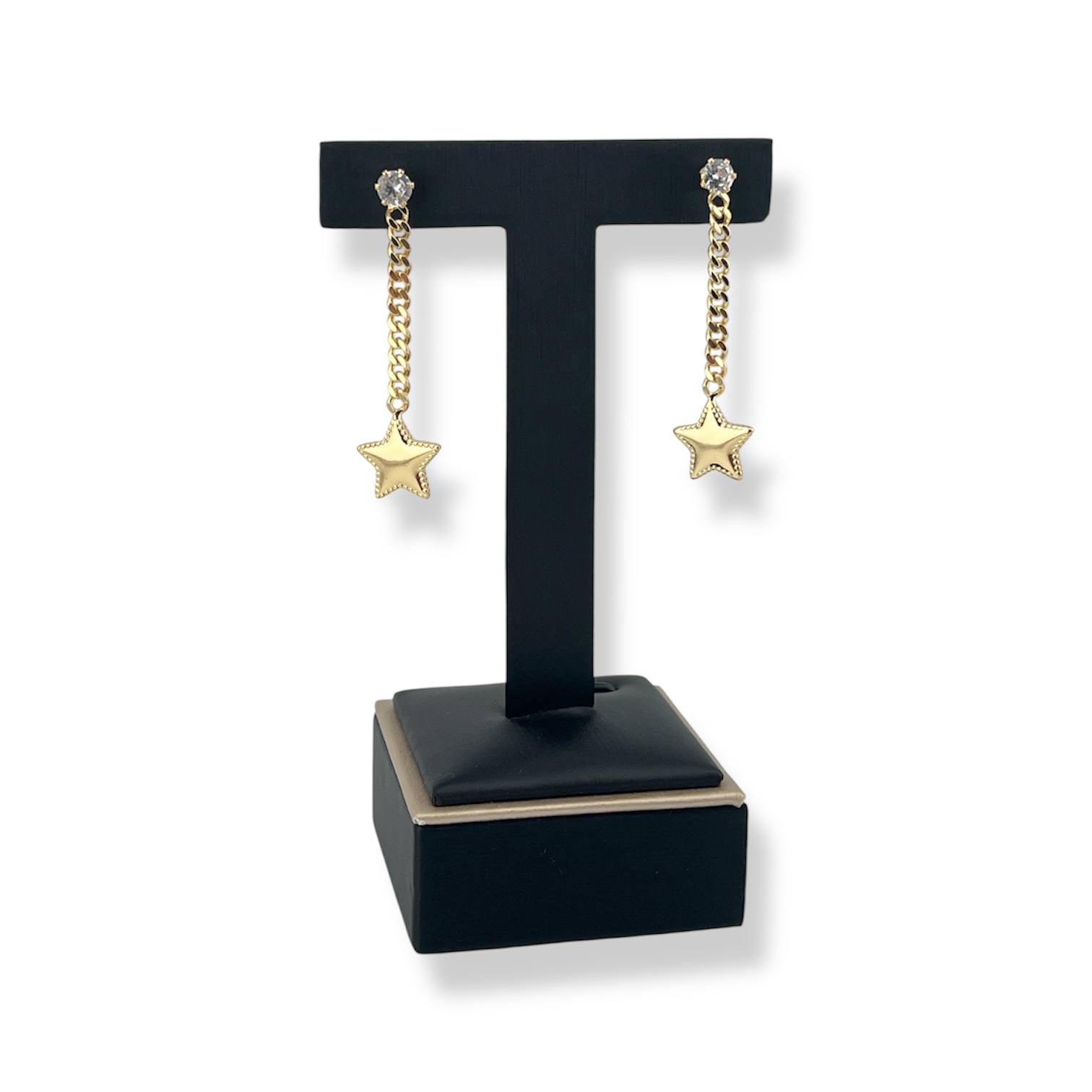 Golden Star Chain Earrings