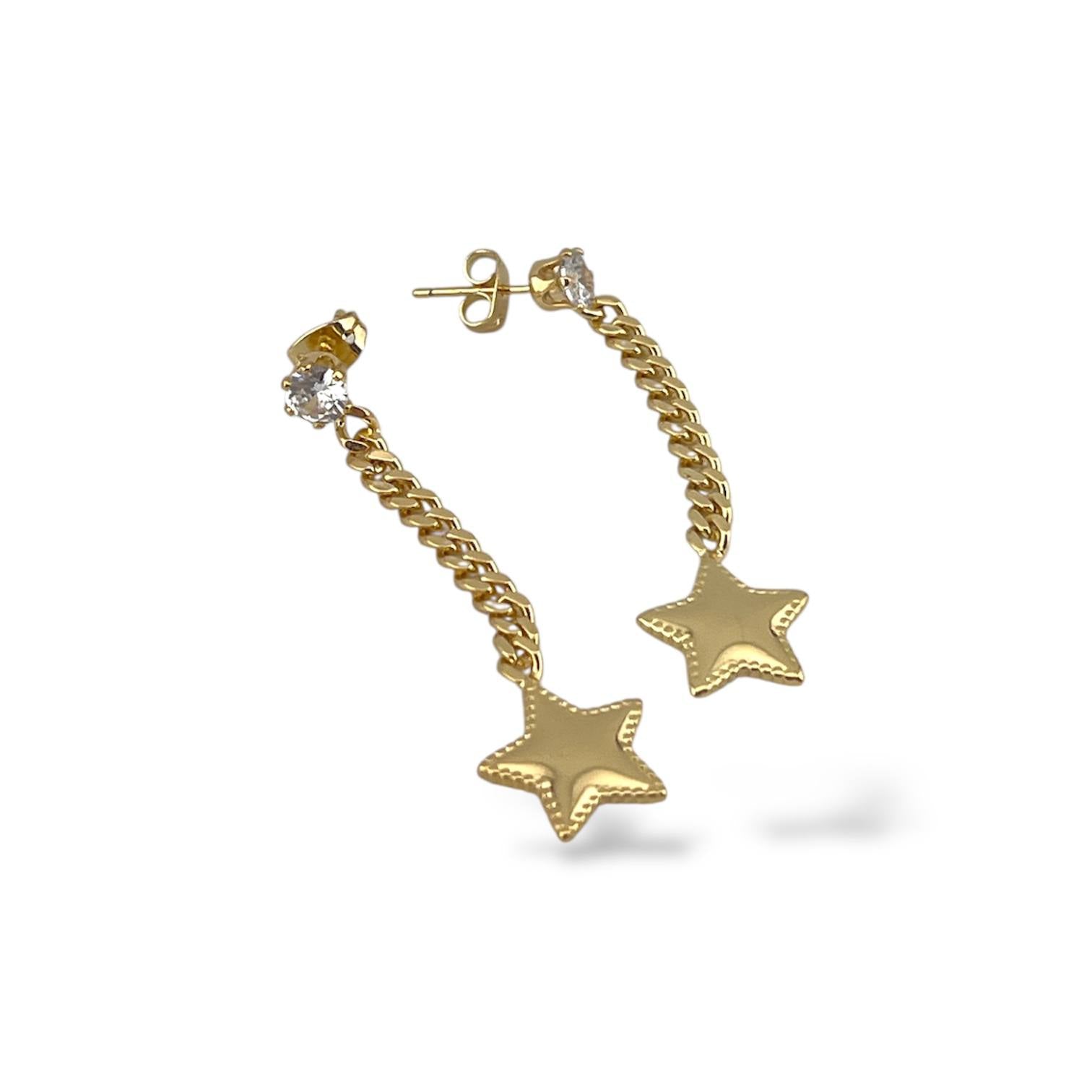Golden Star Chain Earrings