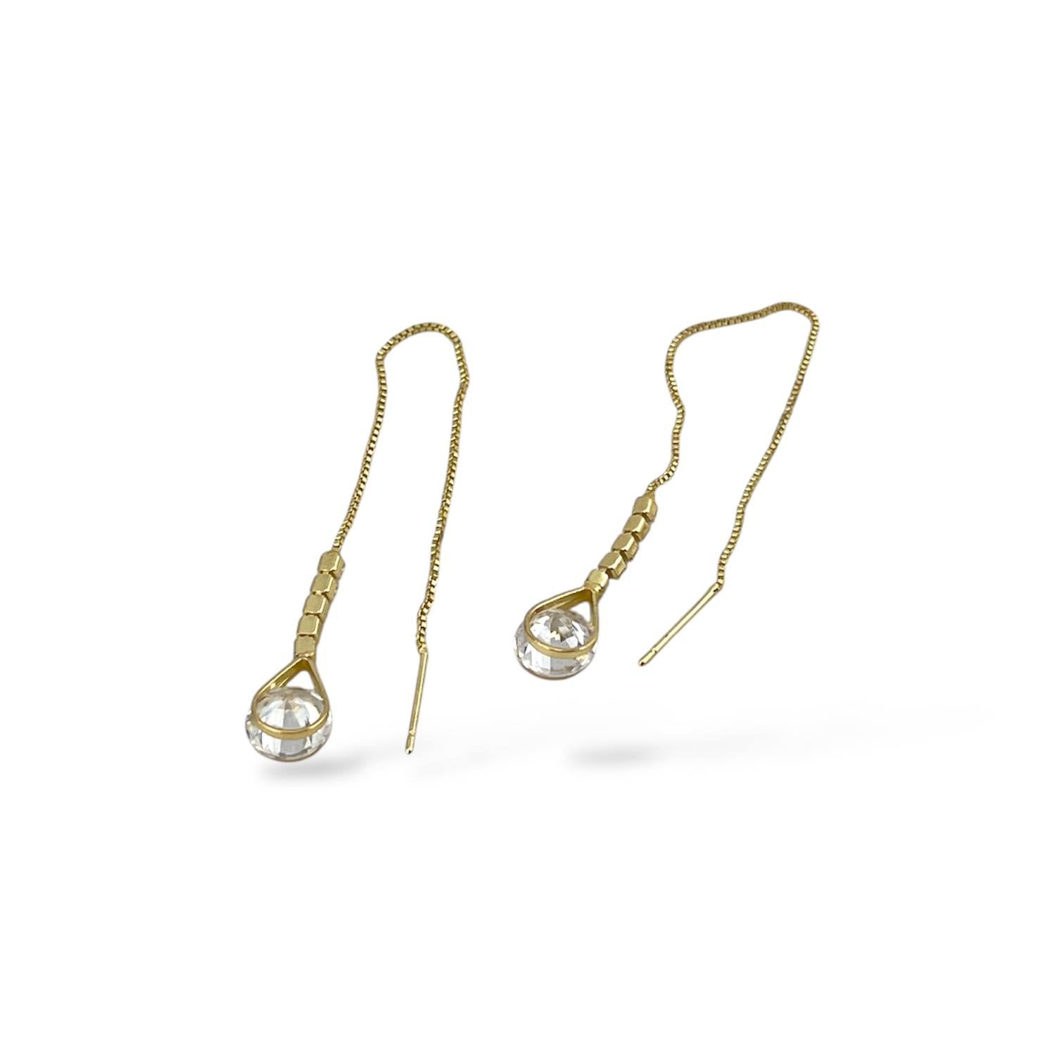Crystal Drop Threader Earrings