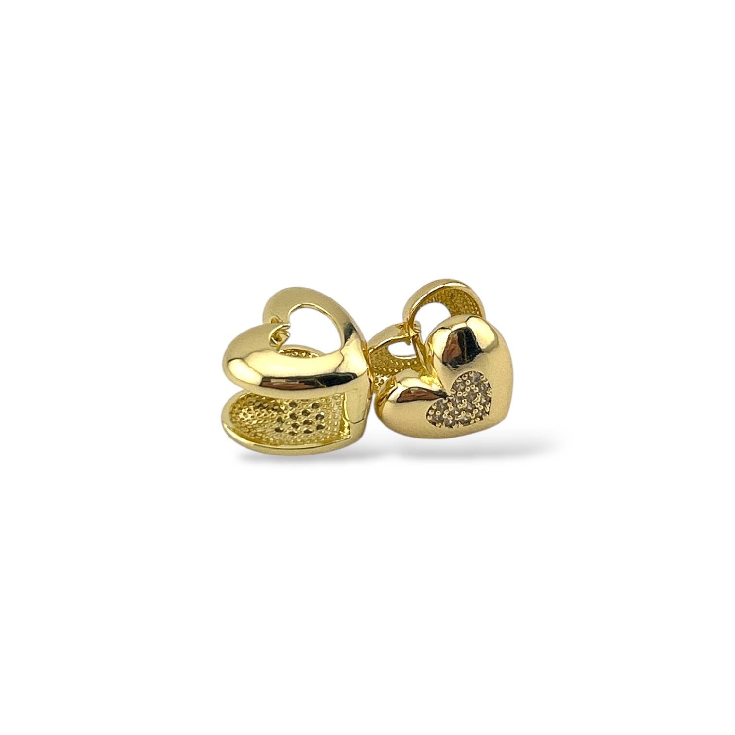 Golden Heart Huggie Earrings