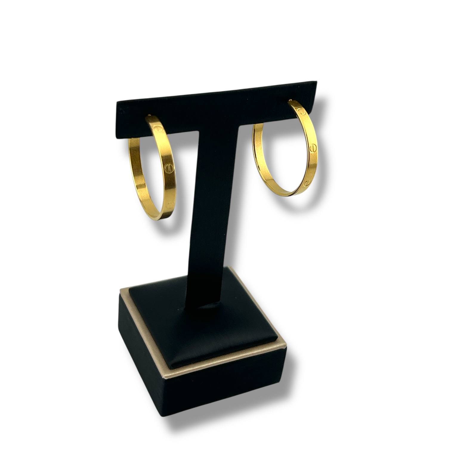 Golden cartier Love-Inspired Hoop Earrings