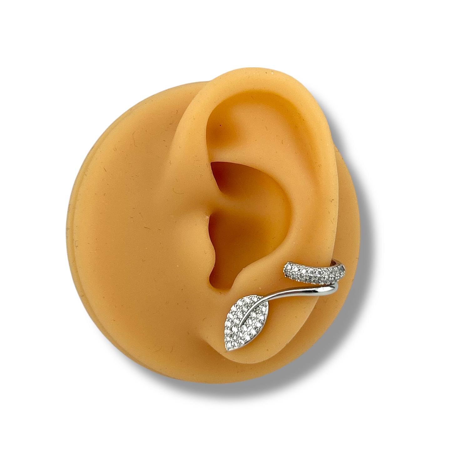 Silver color Bloom Leaf earcuff