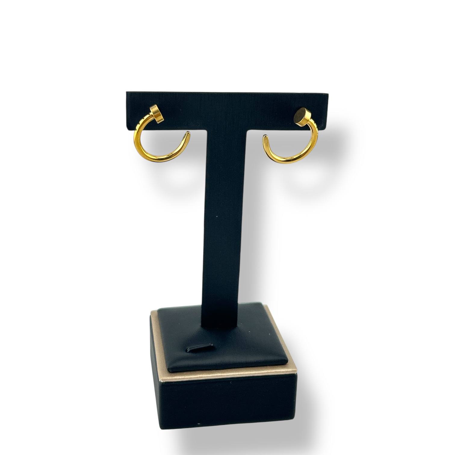 Minimalist Half Hoop Earrings – 18K Gold Plated