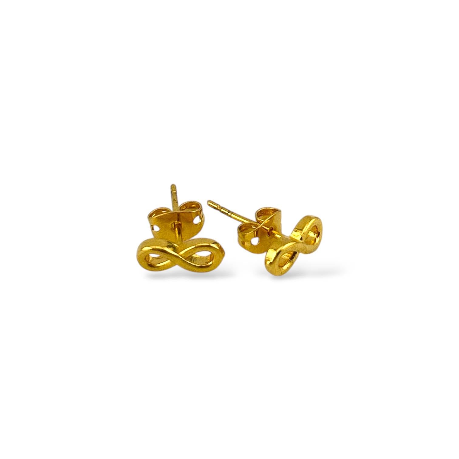 Infinity Symbol Stud Earrings – Gold Plated ♾✨