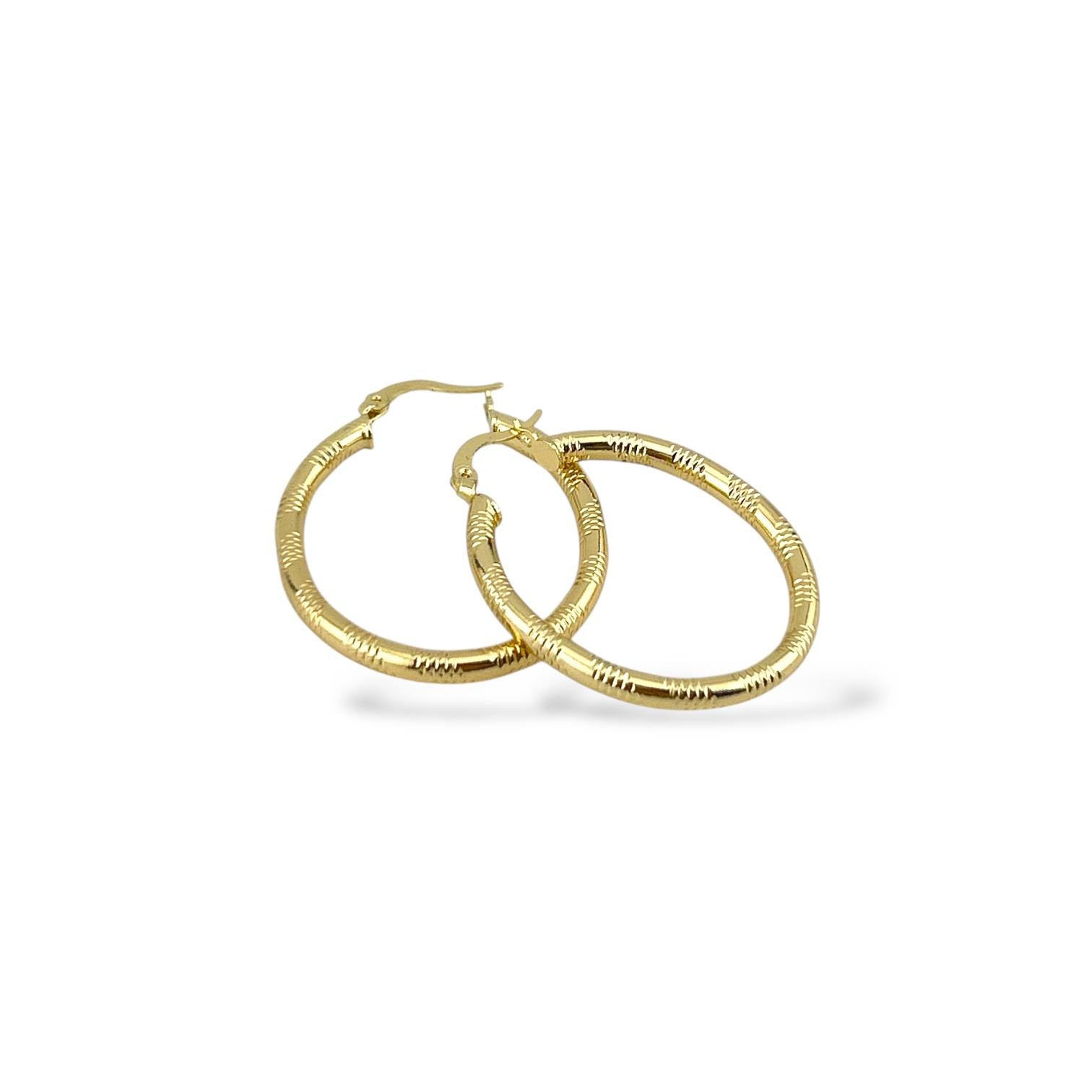Textured Gold Hoop Earrings