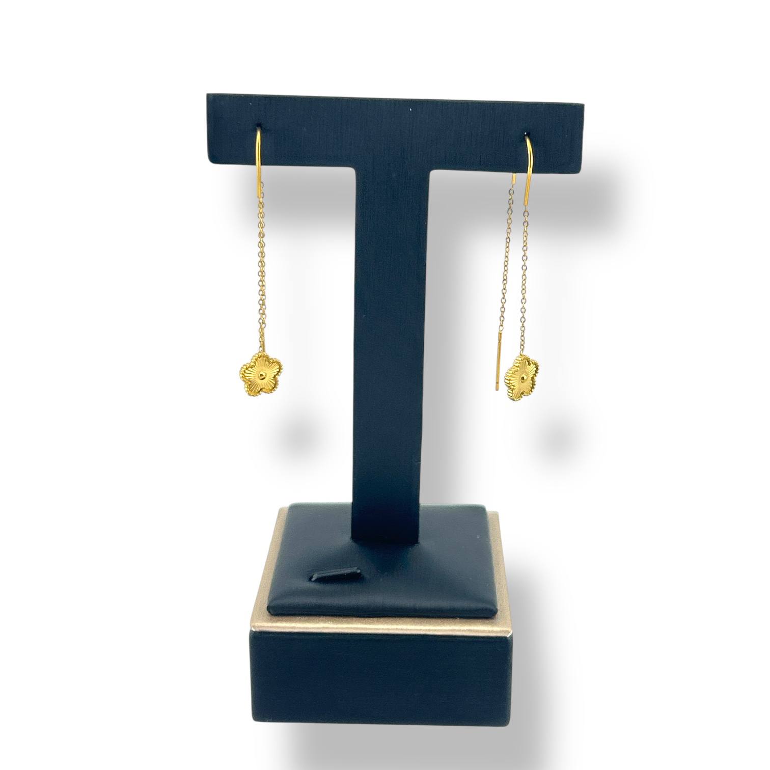 Golden Floral Threader Earring