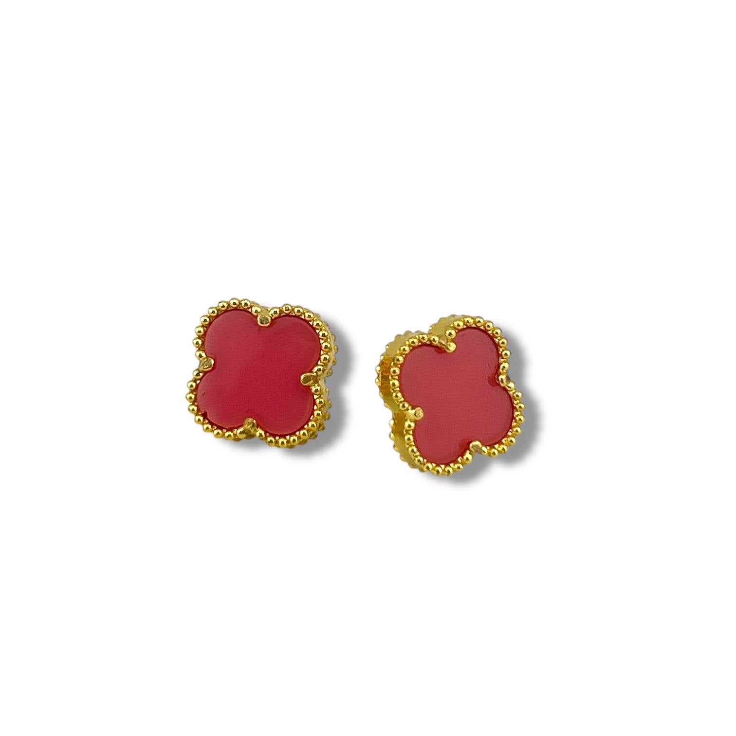 Clover Stud Earrings – Multi-Color Collection