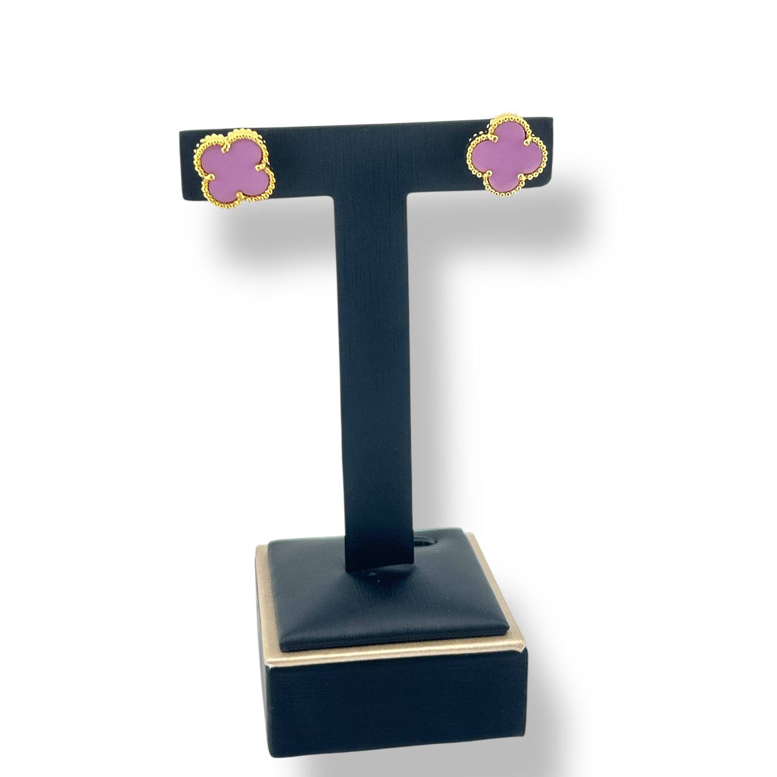 Clover Stud Earrings – Multi-Color Collection