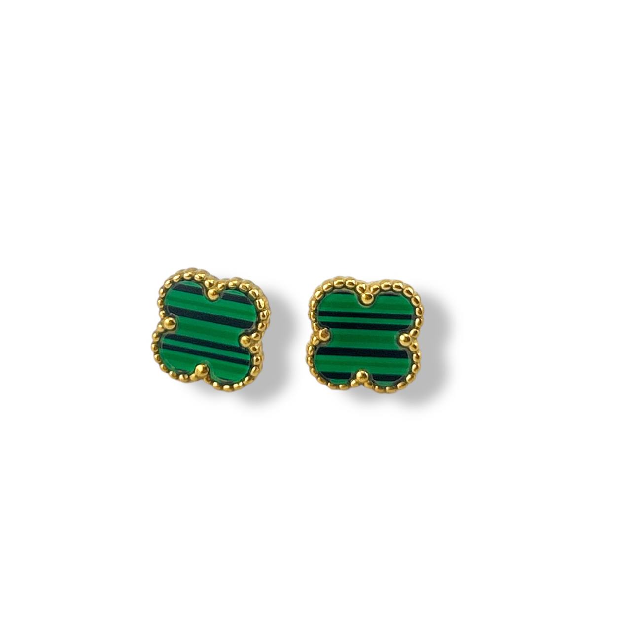 green Clover Stud Earring