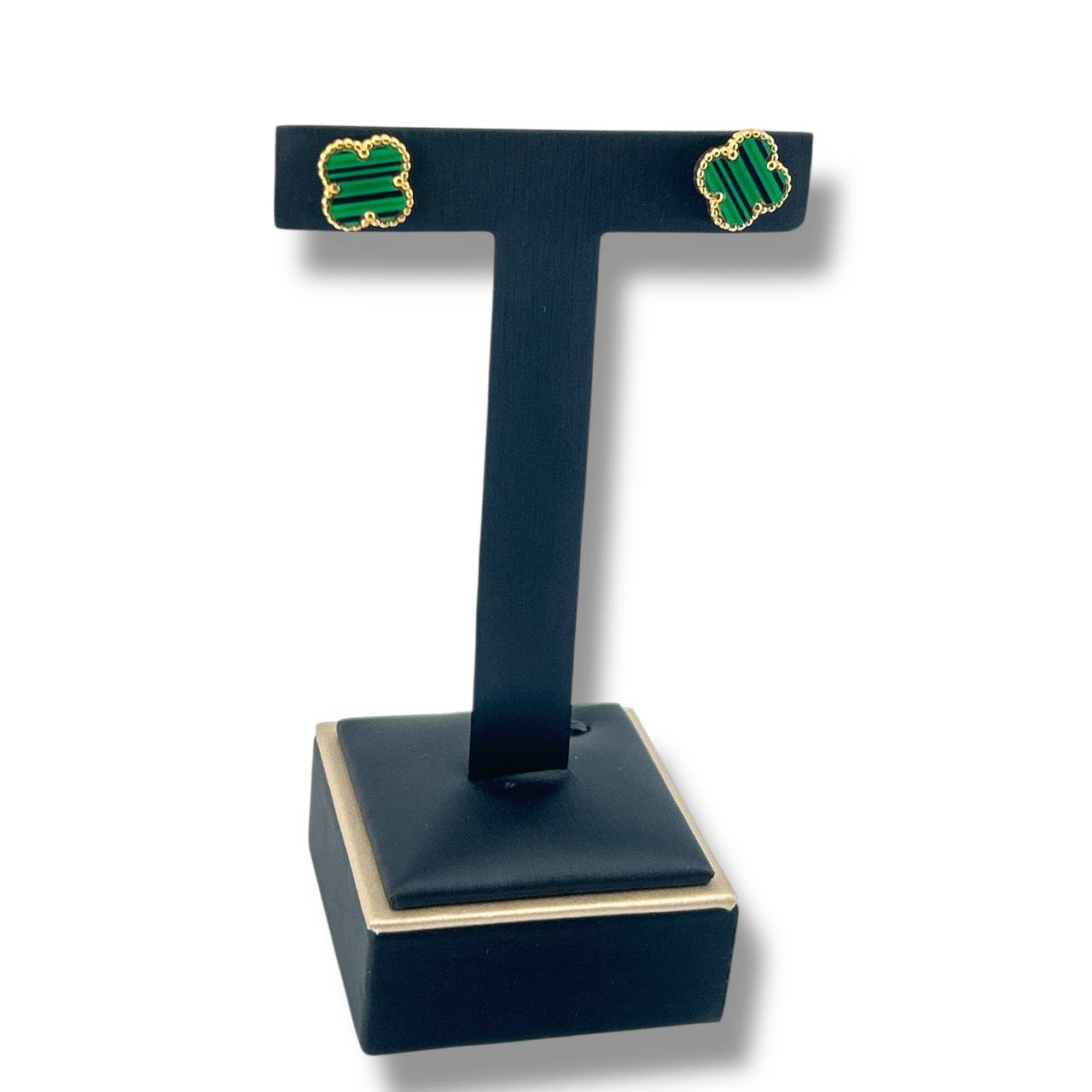 green Clover Stud Earring