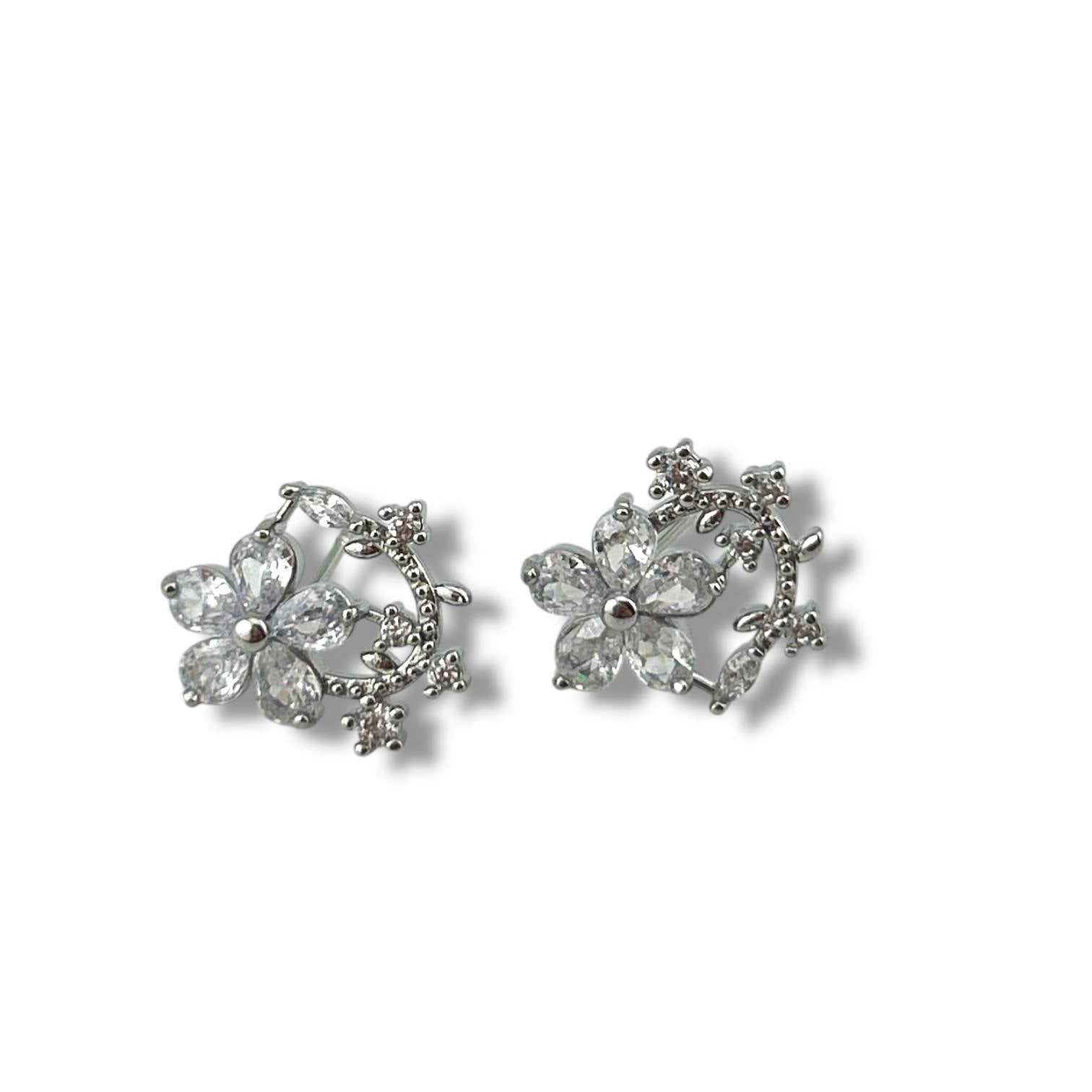 Crystal Blossom Stud Earrings