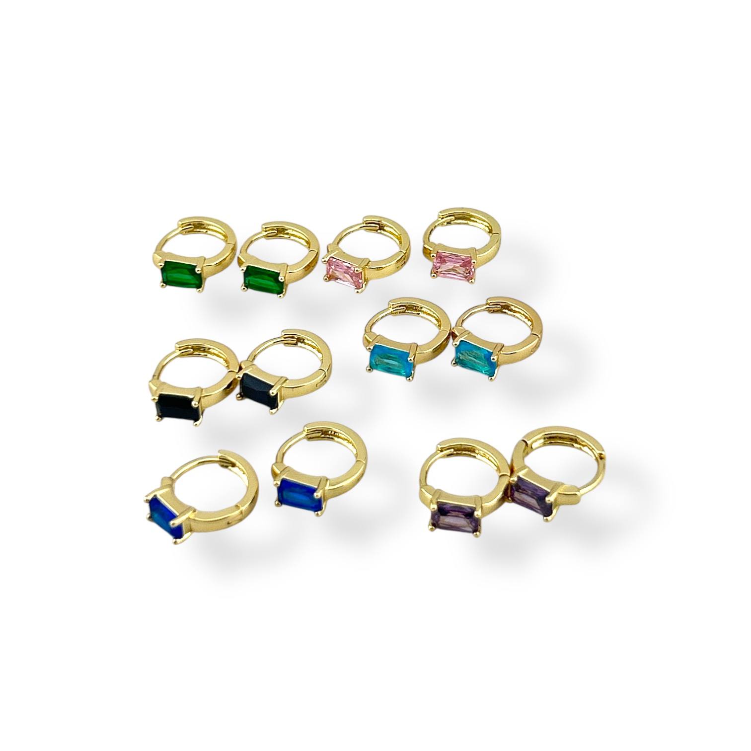 Gemstone Glow Huggie Hoop Earrings