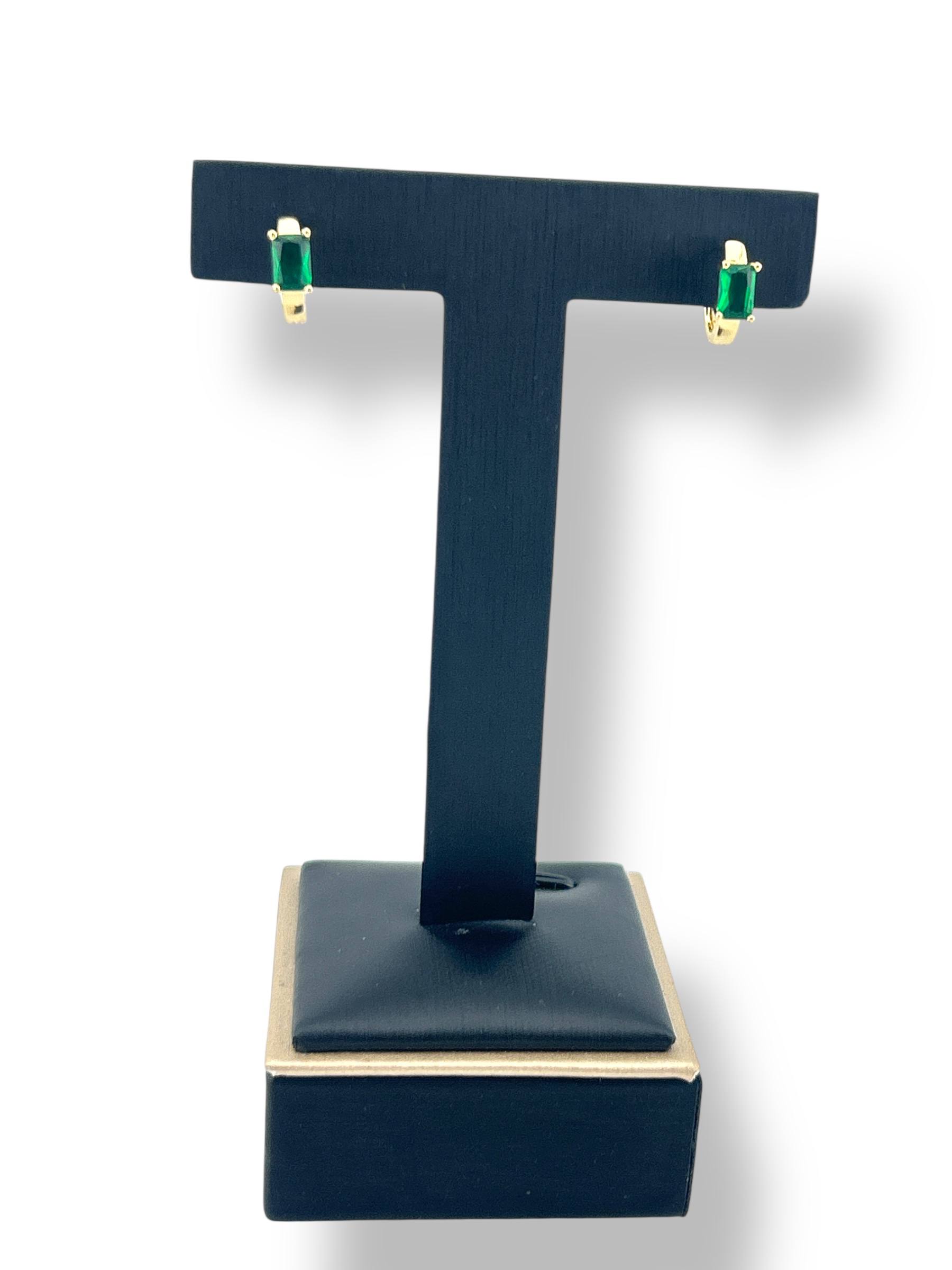 Gemstone Glow Huggie Hoop Earrings