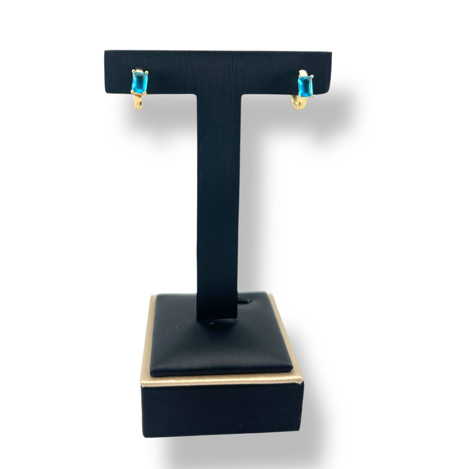 Gemstone Glow Huggie Hoop Earrings